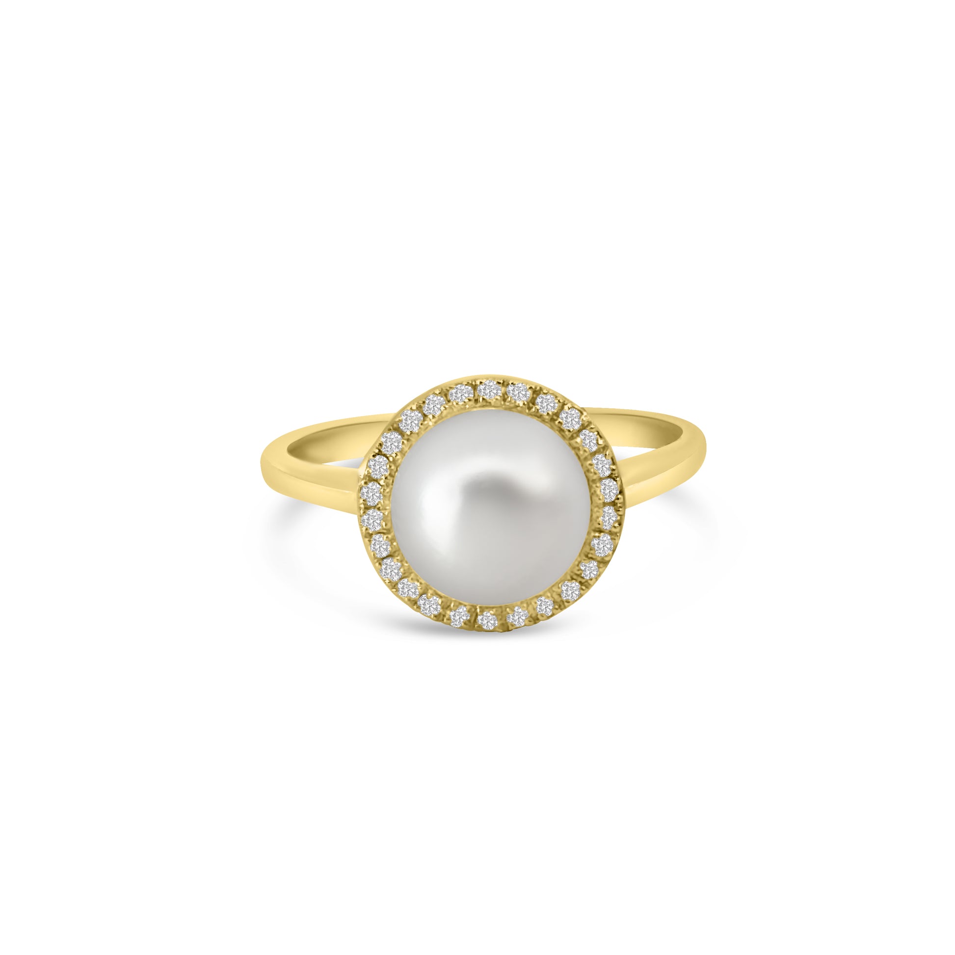18kt Freshwater Pearl and Diamond Dress Ring