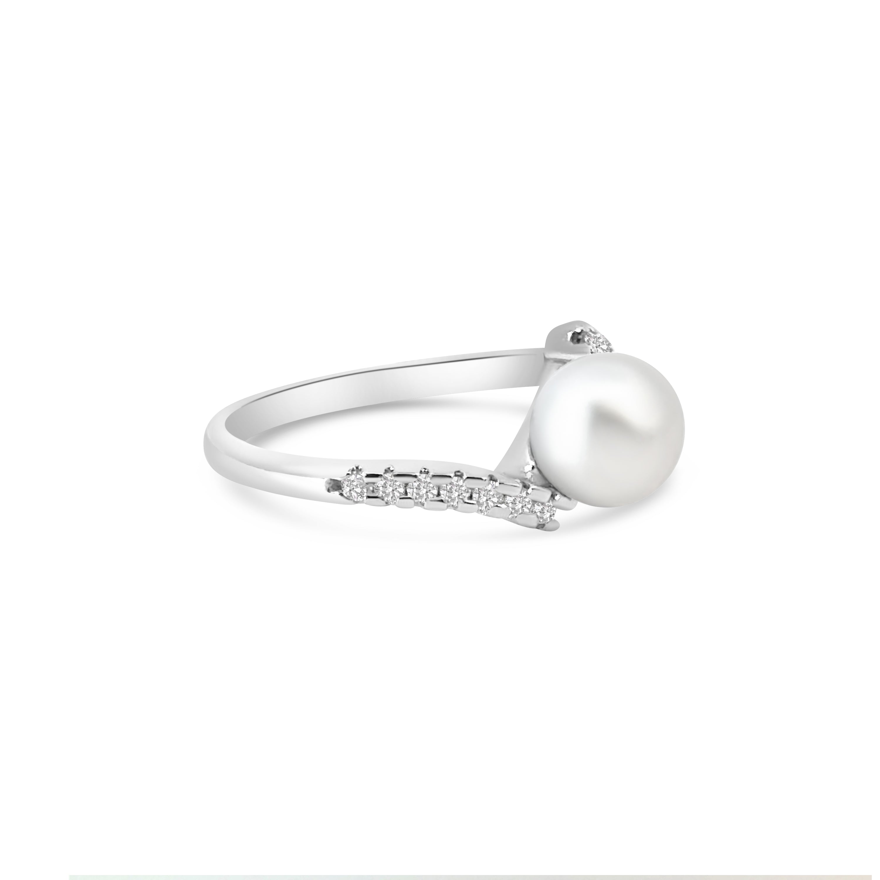 9kt Freshwater Pearl and Diamond Dress Ring