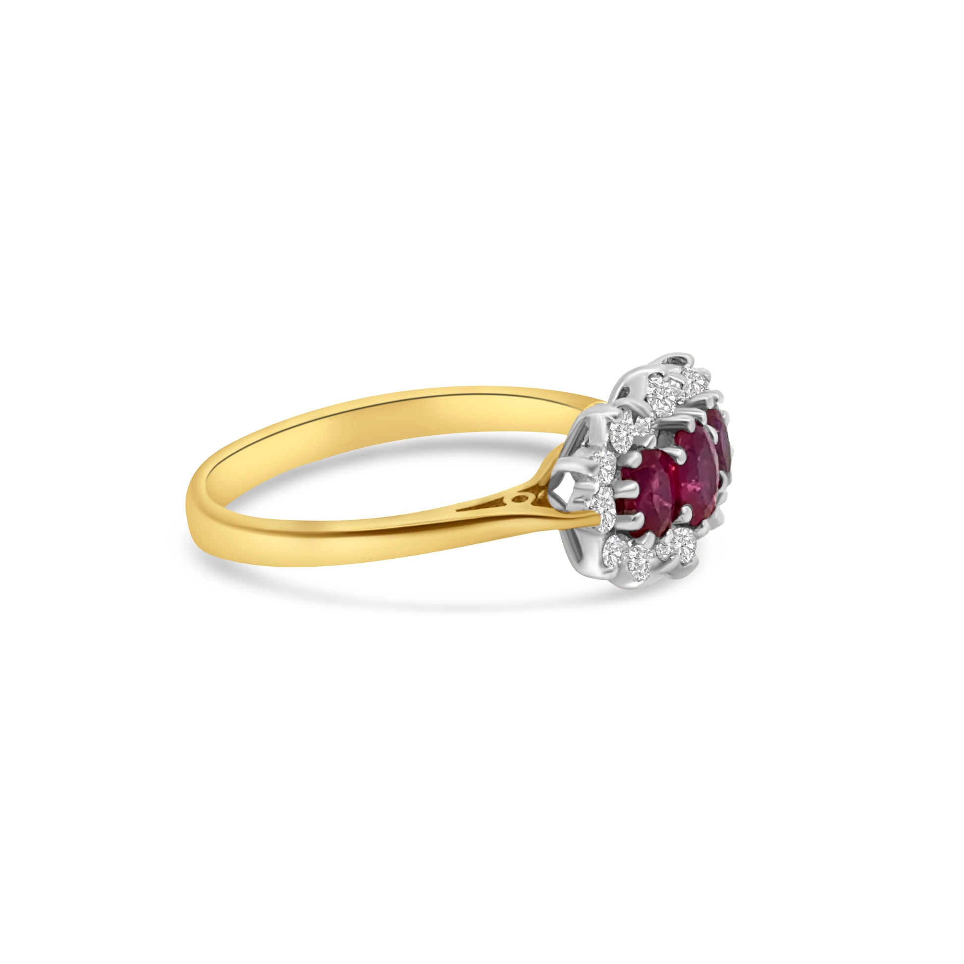 18kt Ruby and Diamond Cluster Dress Ring