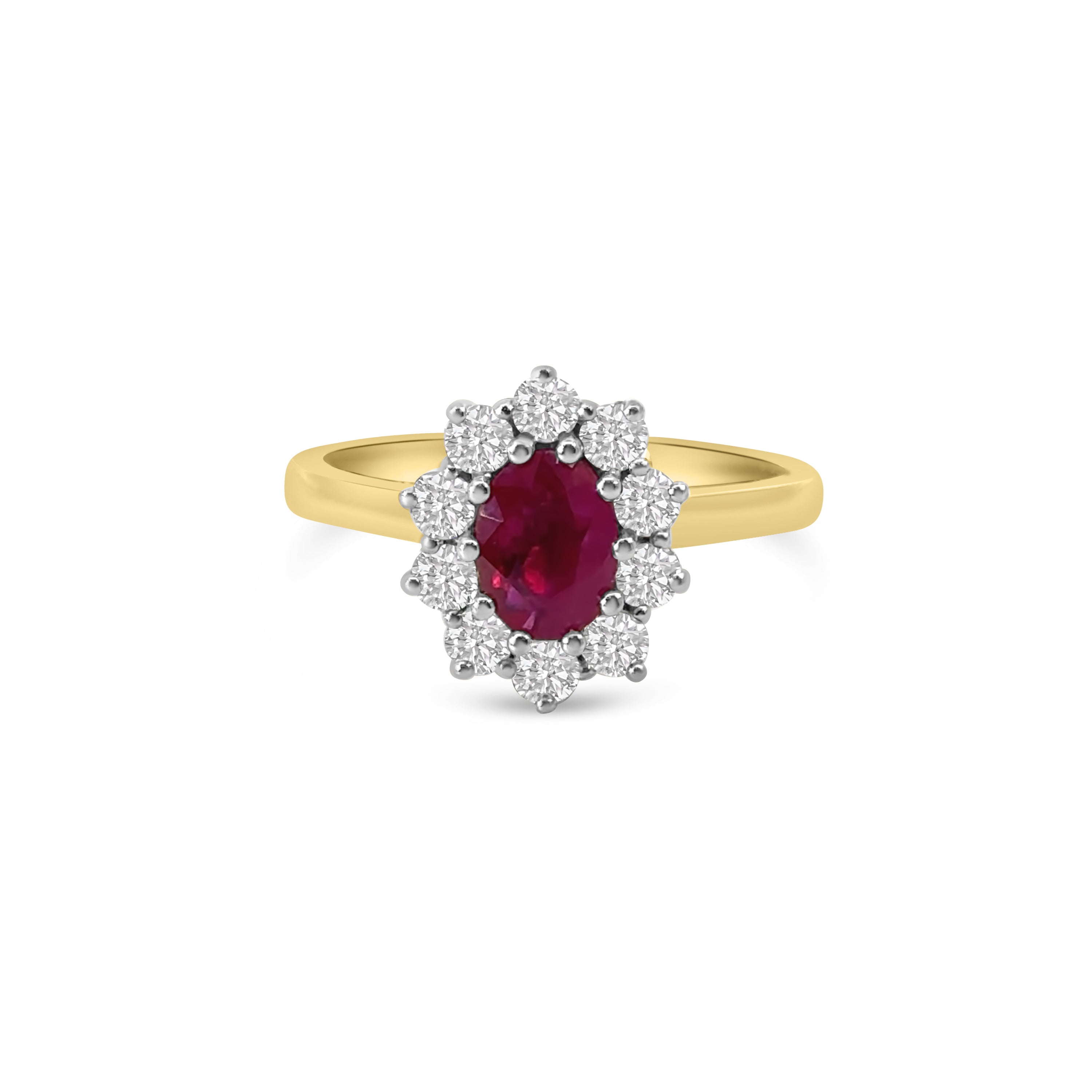 18kt Ruby and Diamond Cluster Dress Ring