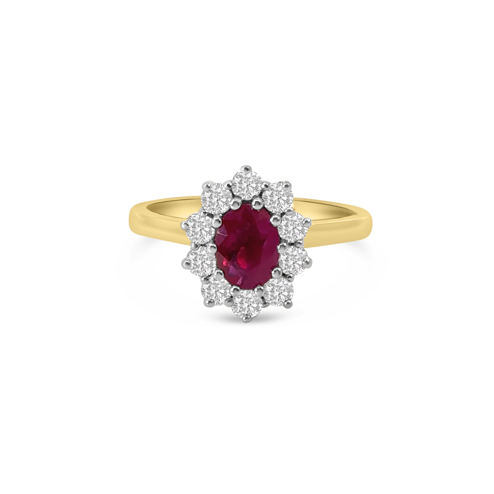 18kt Ruby and Diamond Cluster Dress Ring