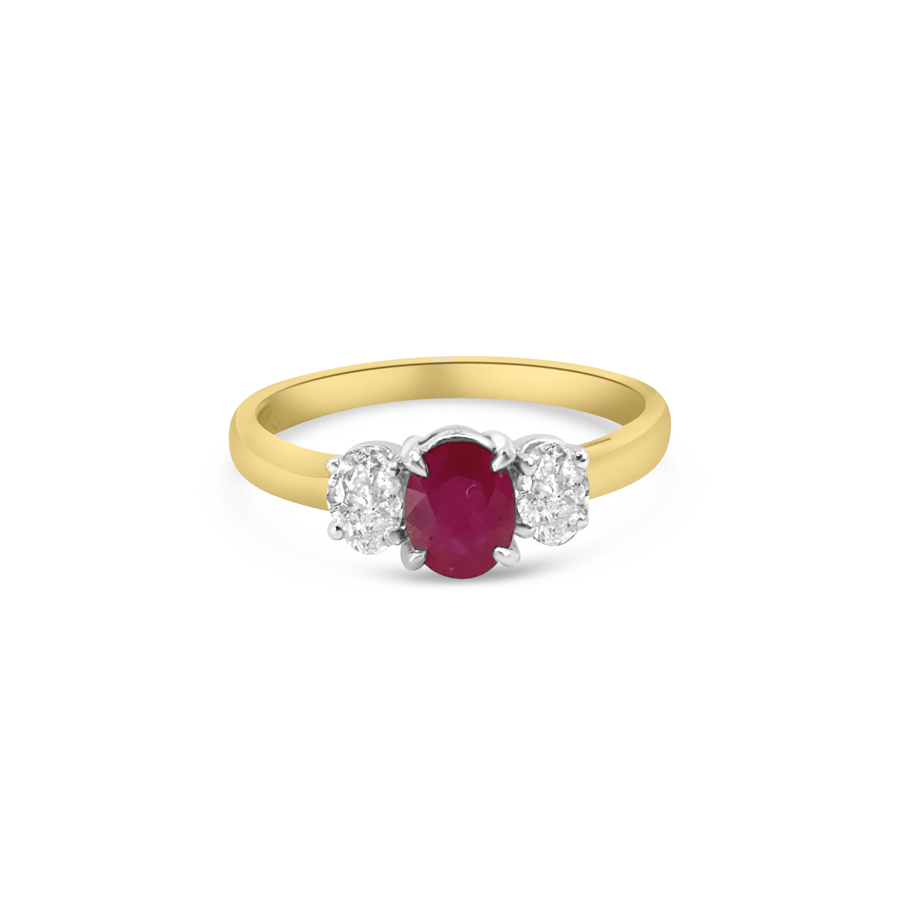 18kt Ruby and Diamond Three Stone Dress Ring