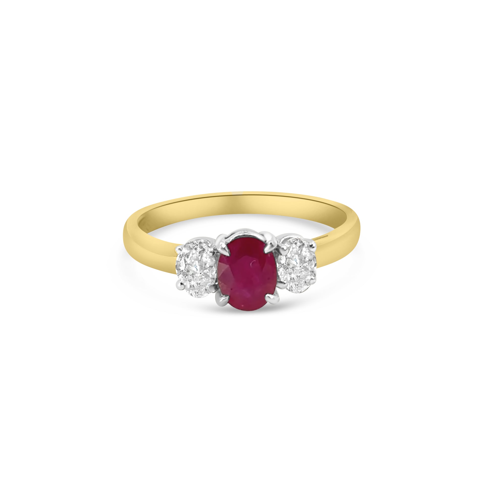 18kt Ruby and Diamond Three Stone Dress Ring