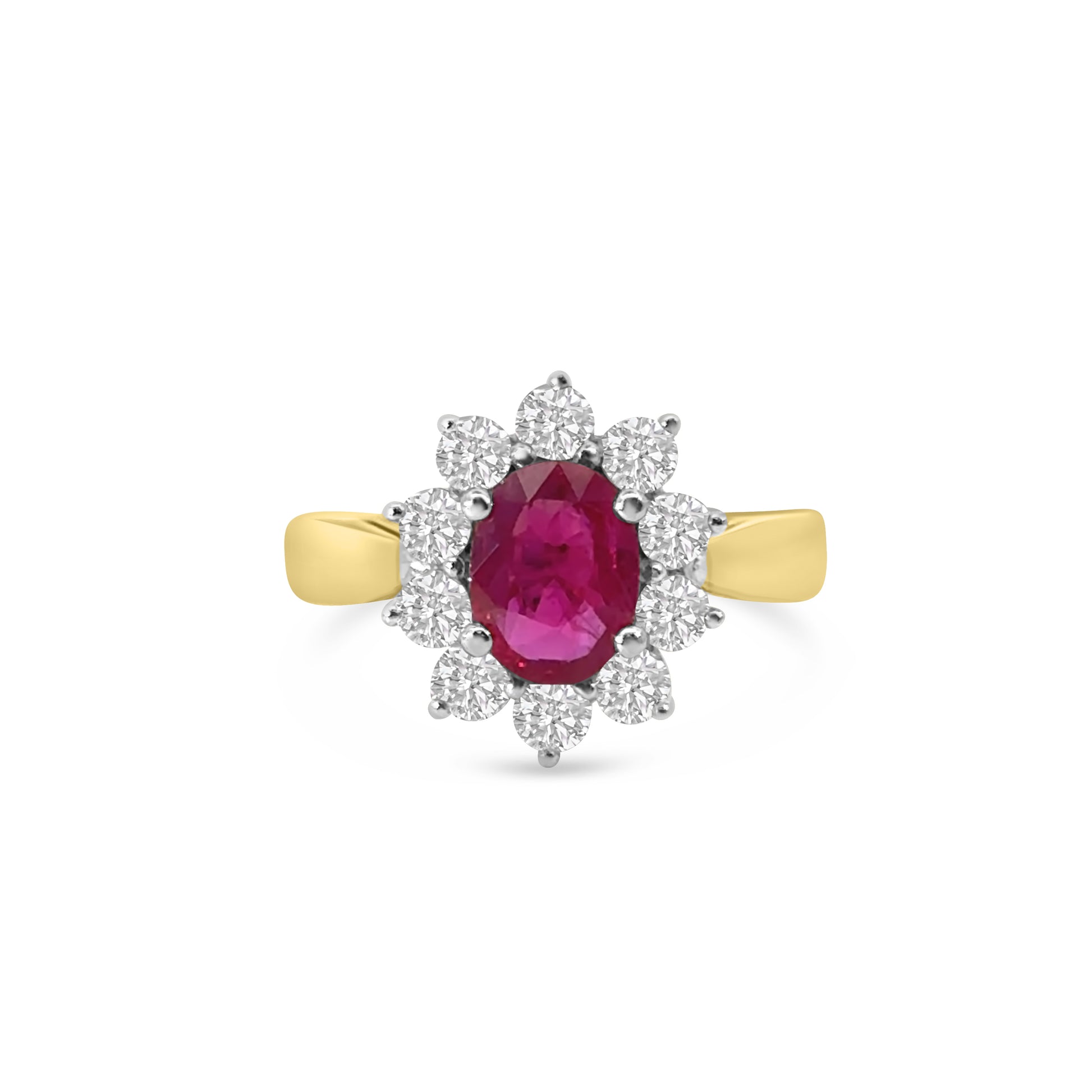 18kt Ruby and Diamond Cluster Dress Ring