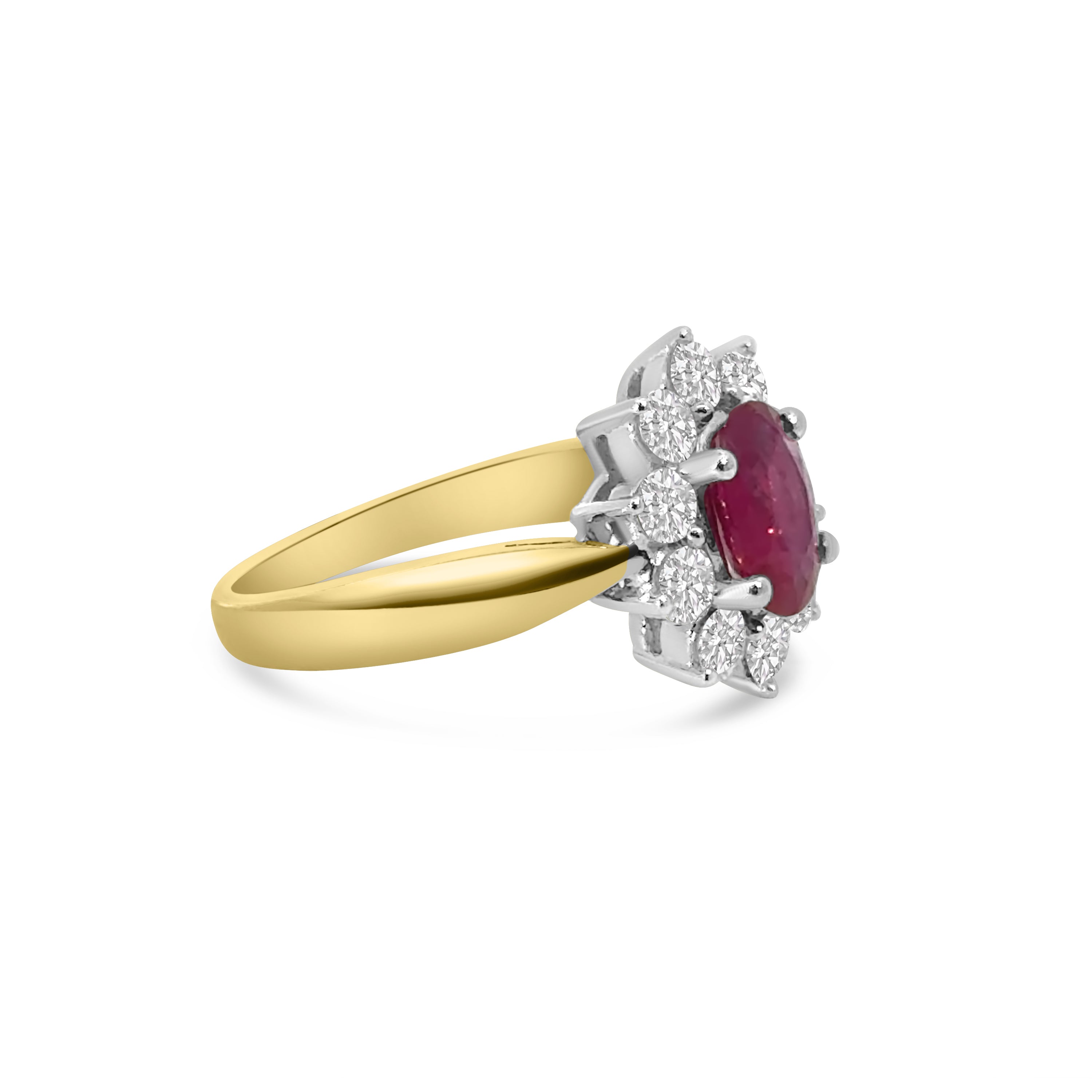 18kt Ruby and Diamond Cluster Dress Ring