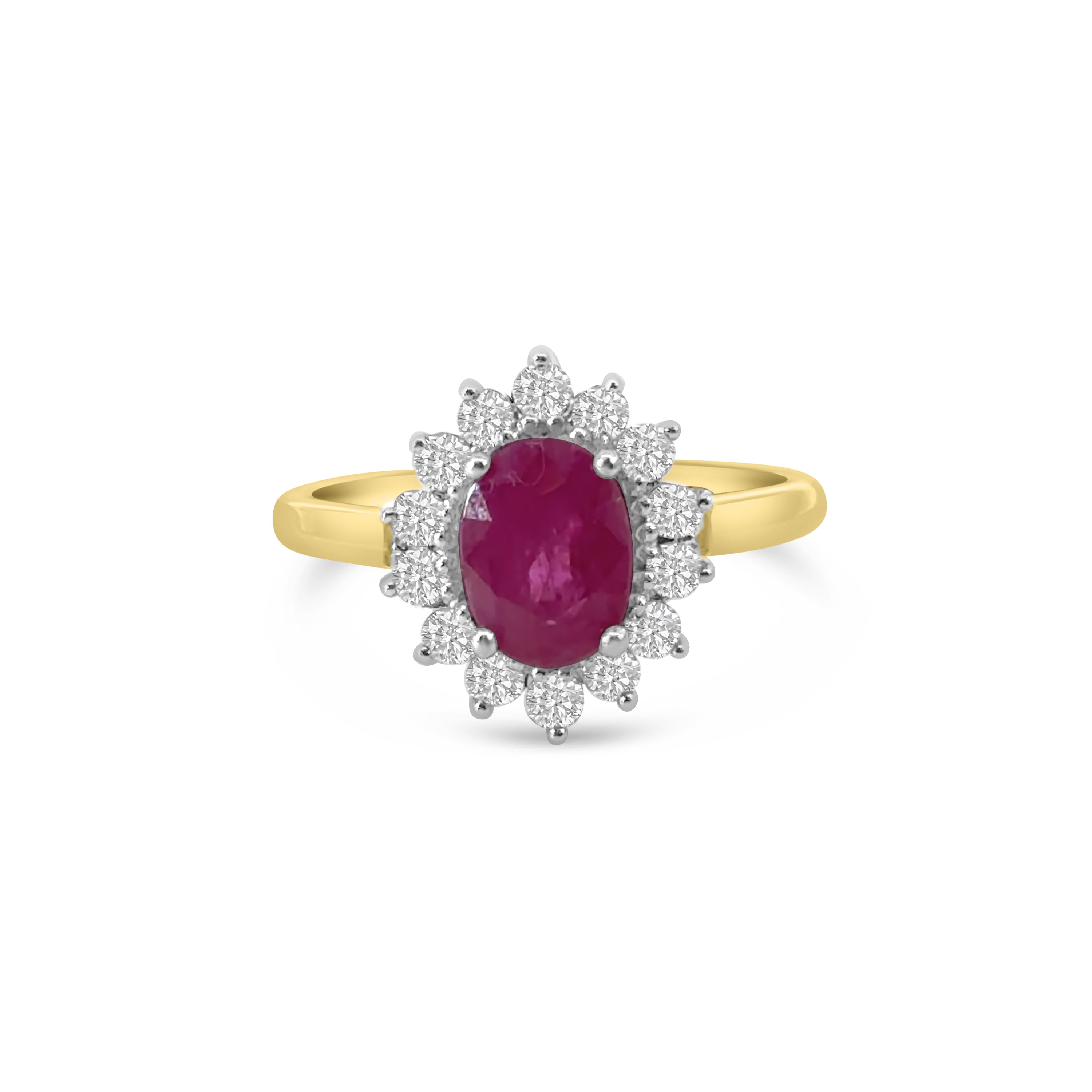 9kt Ruby and Diamond Cluster Dress Ring