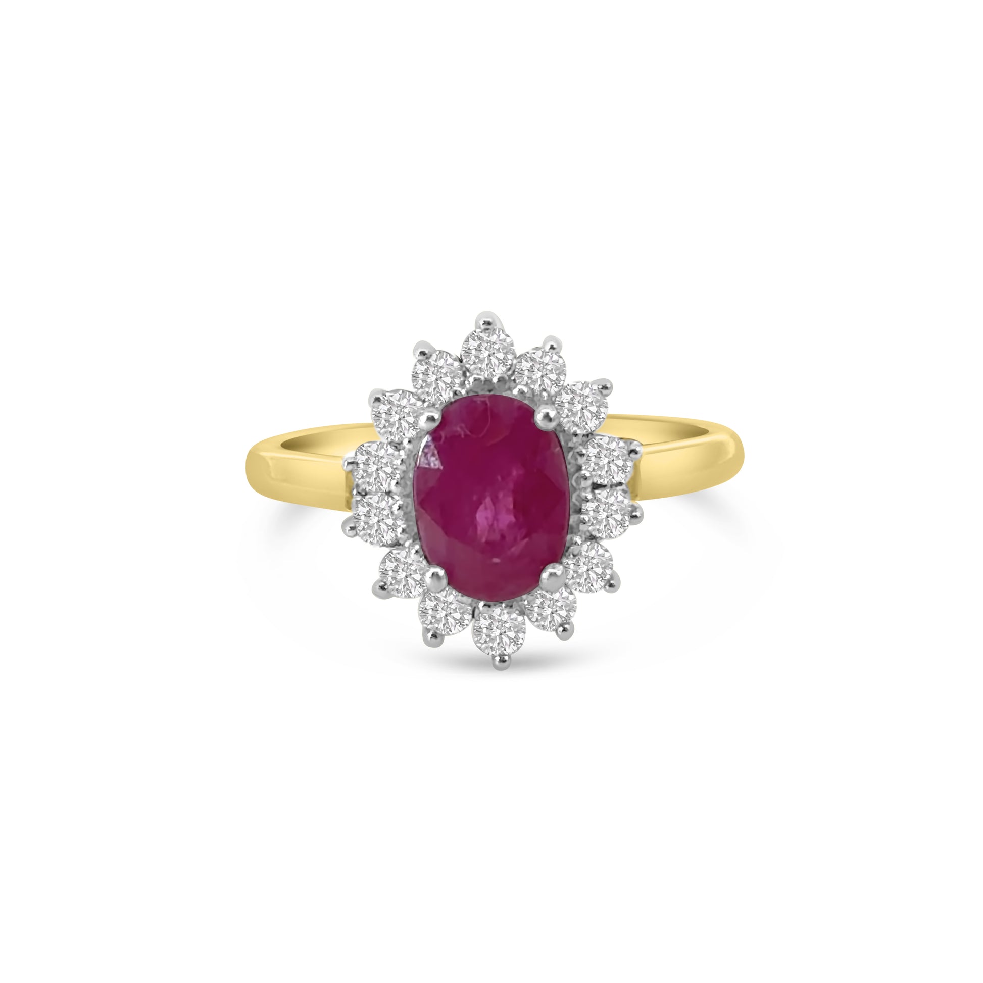 9kt Ruby and Diamond Cluster Dress Ring