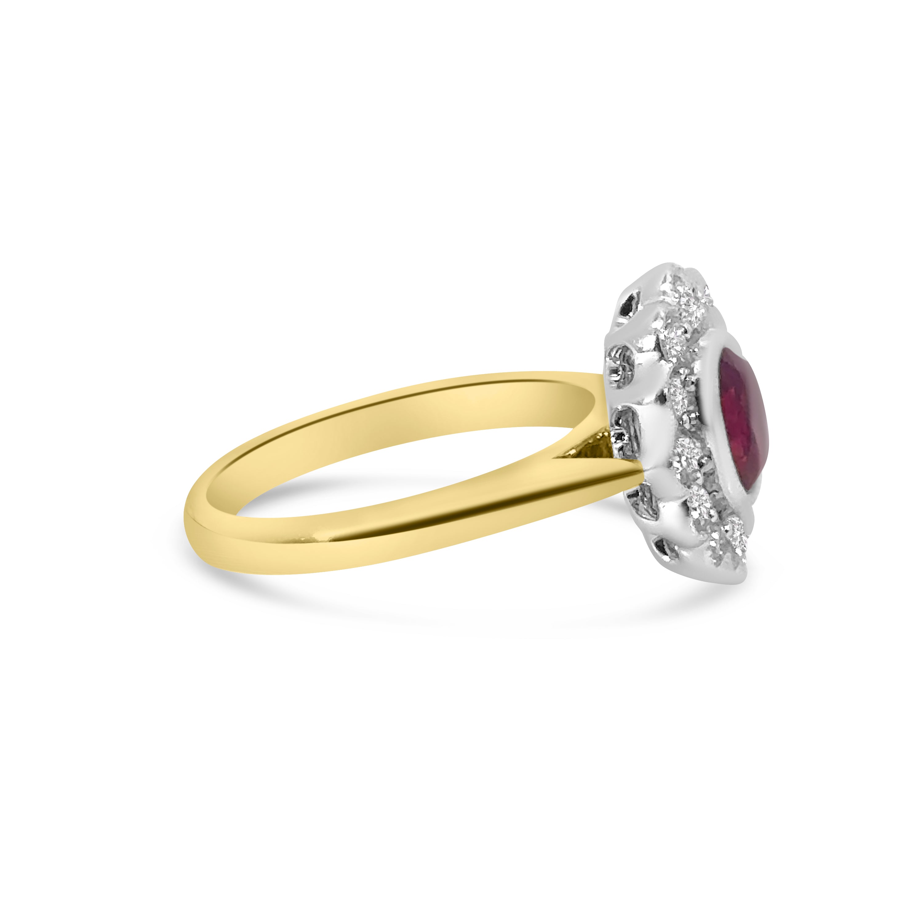 18kt Ruby and Diamond Flower Dress Ring