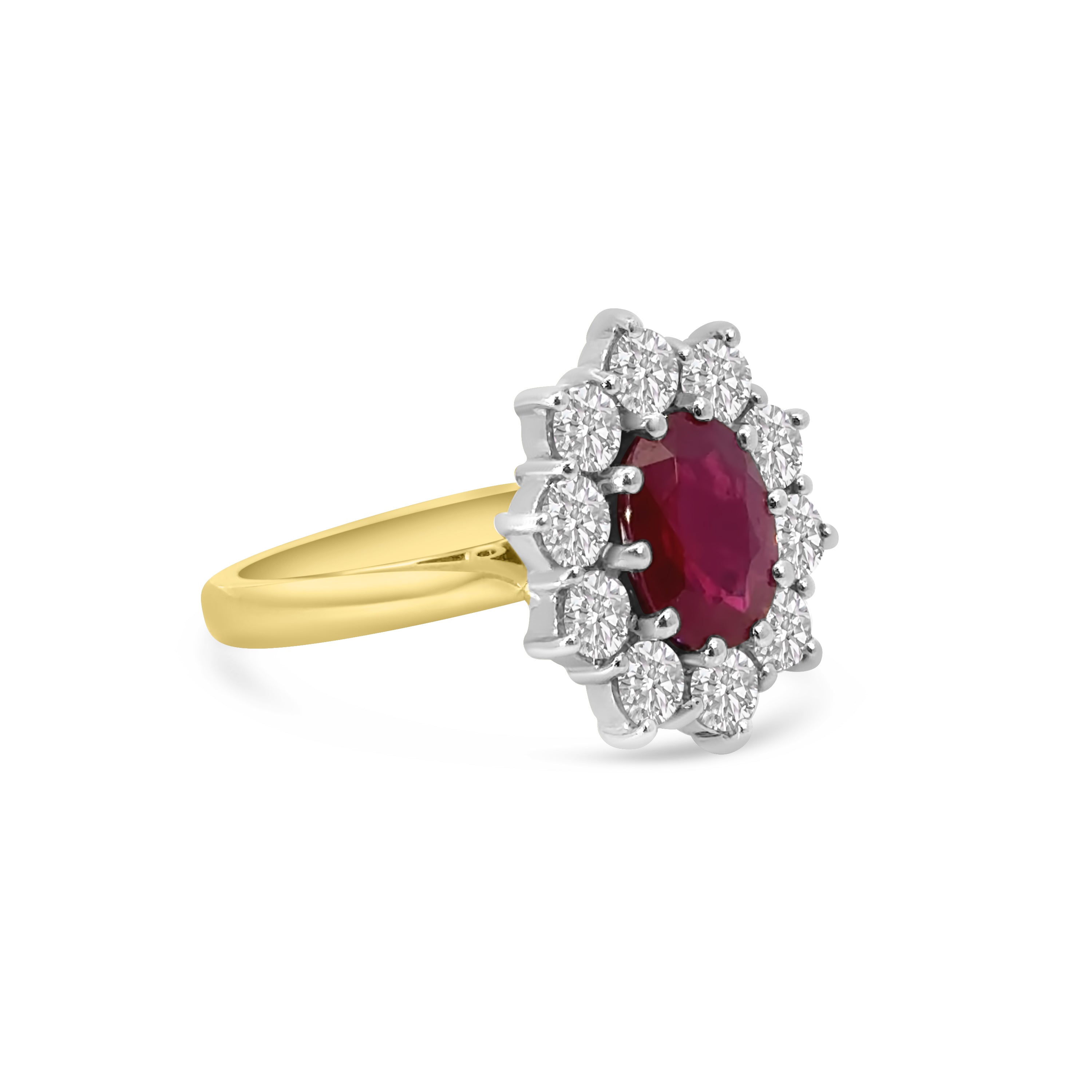 18kt Ruby and Diamond Cluster Dress Ring