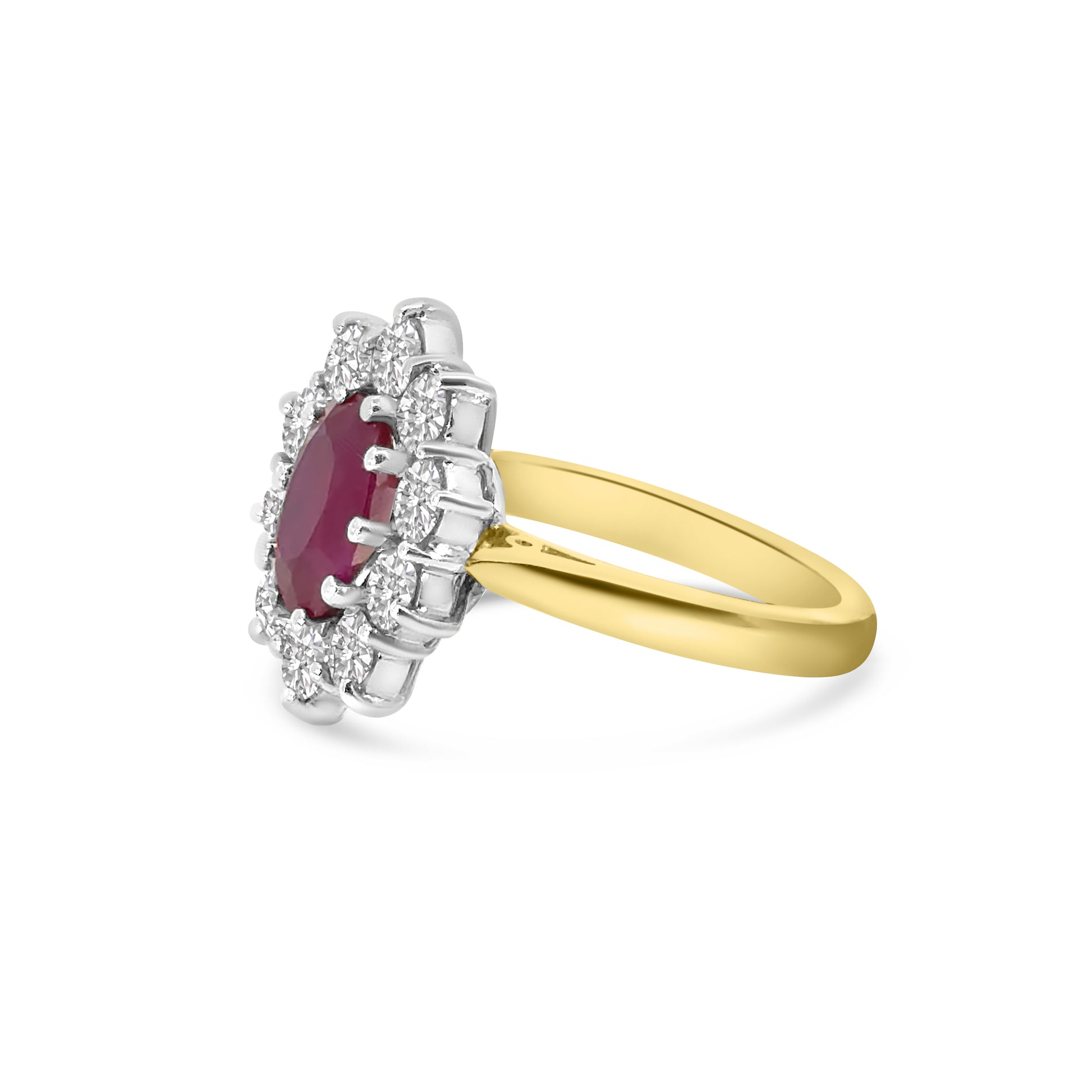 18kt Ruby and Diamond Cluster Dress Ring