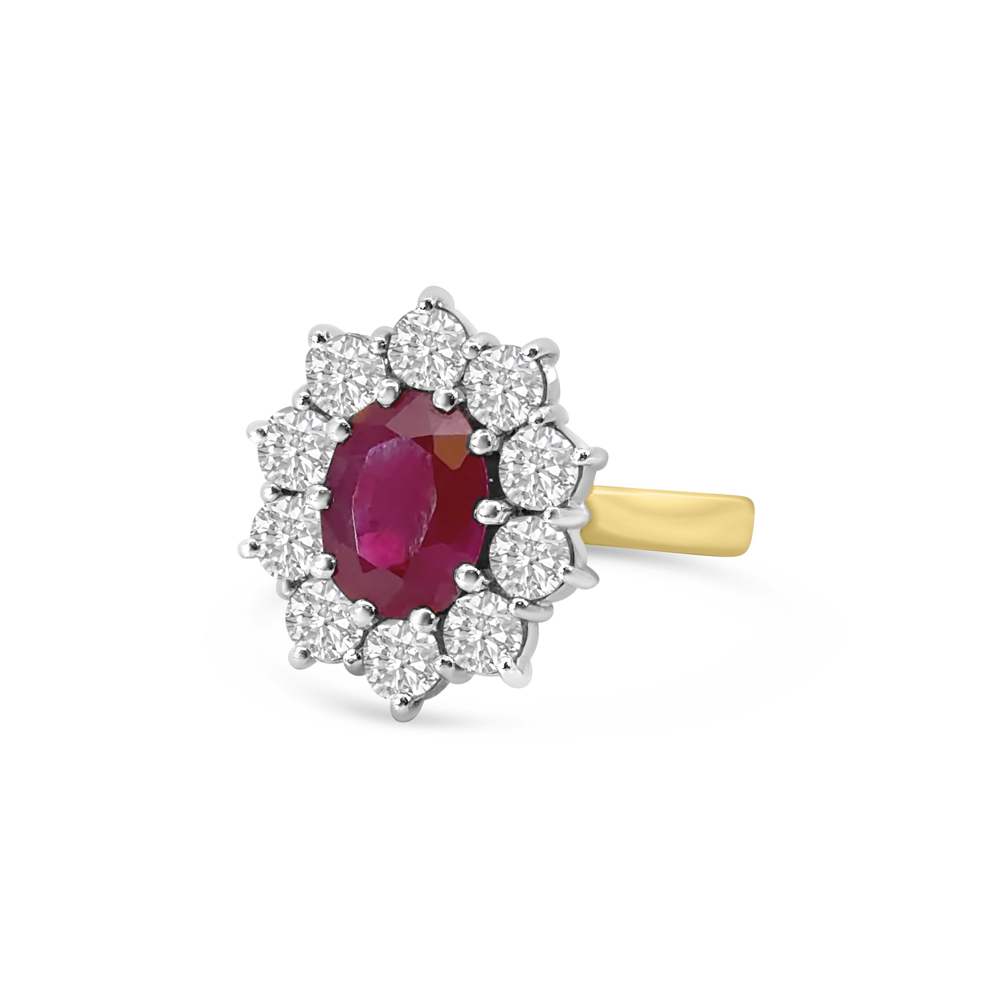 18kt Ruby and Diamond Cluster Dress Ring