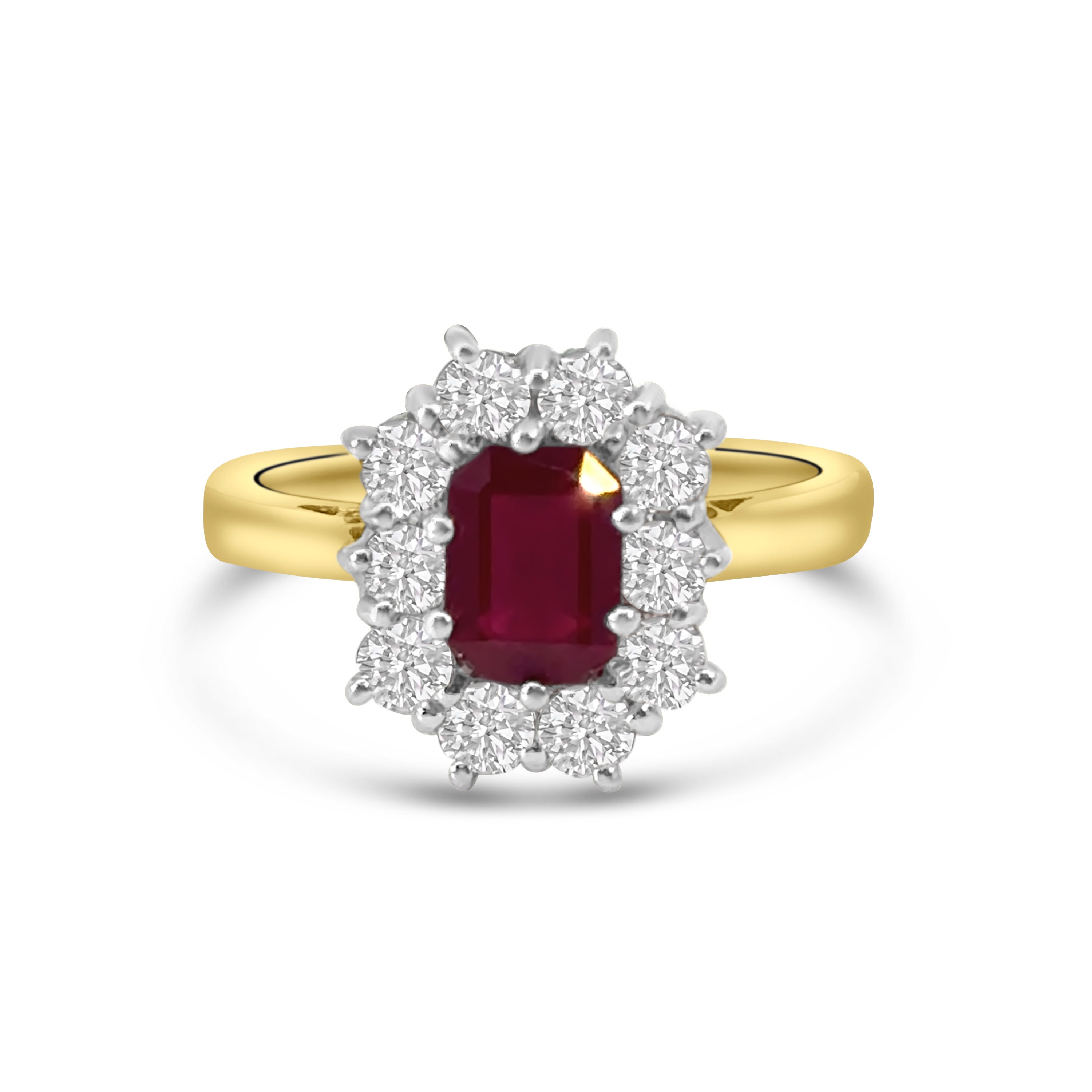 18kt Ruby and Diamond Cluster Dress Ring