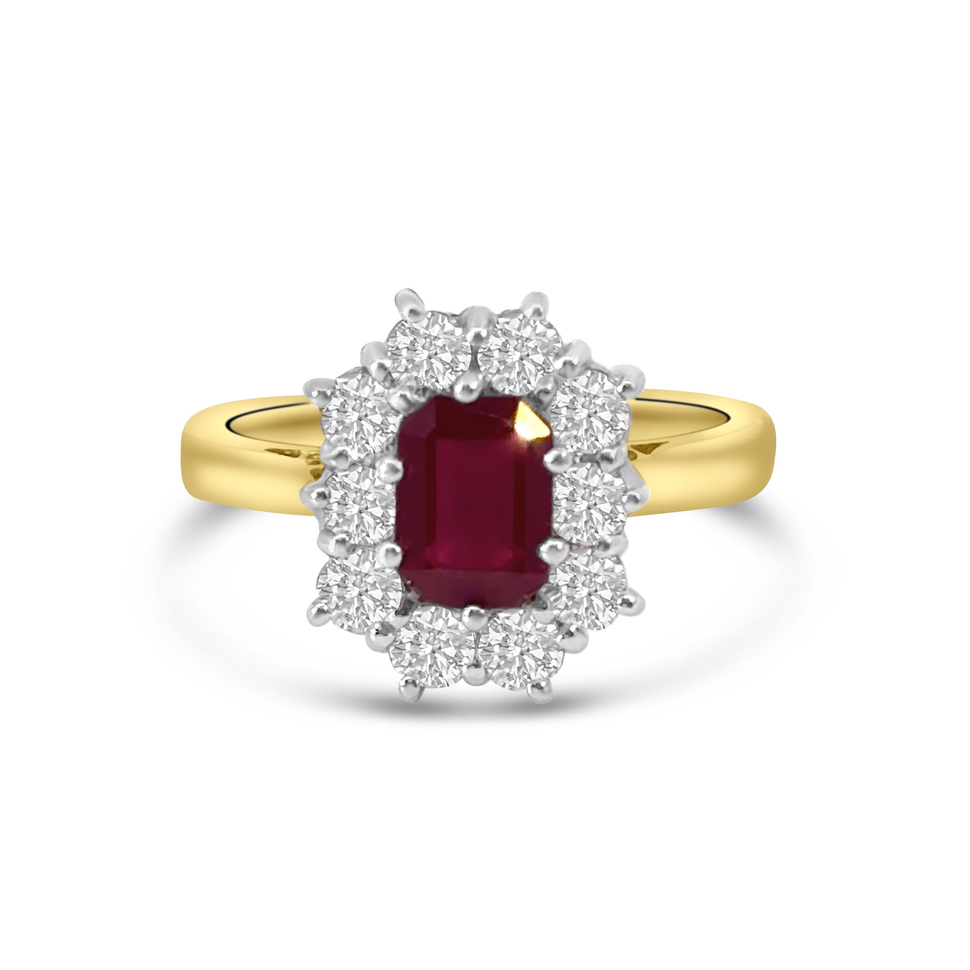 18kt Ruby and Diamond Cluster Dress Ring
