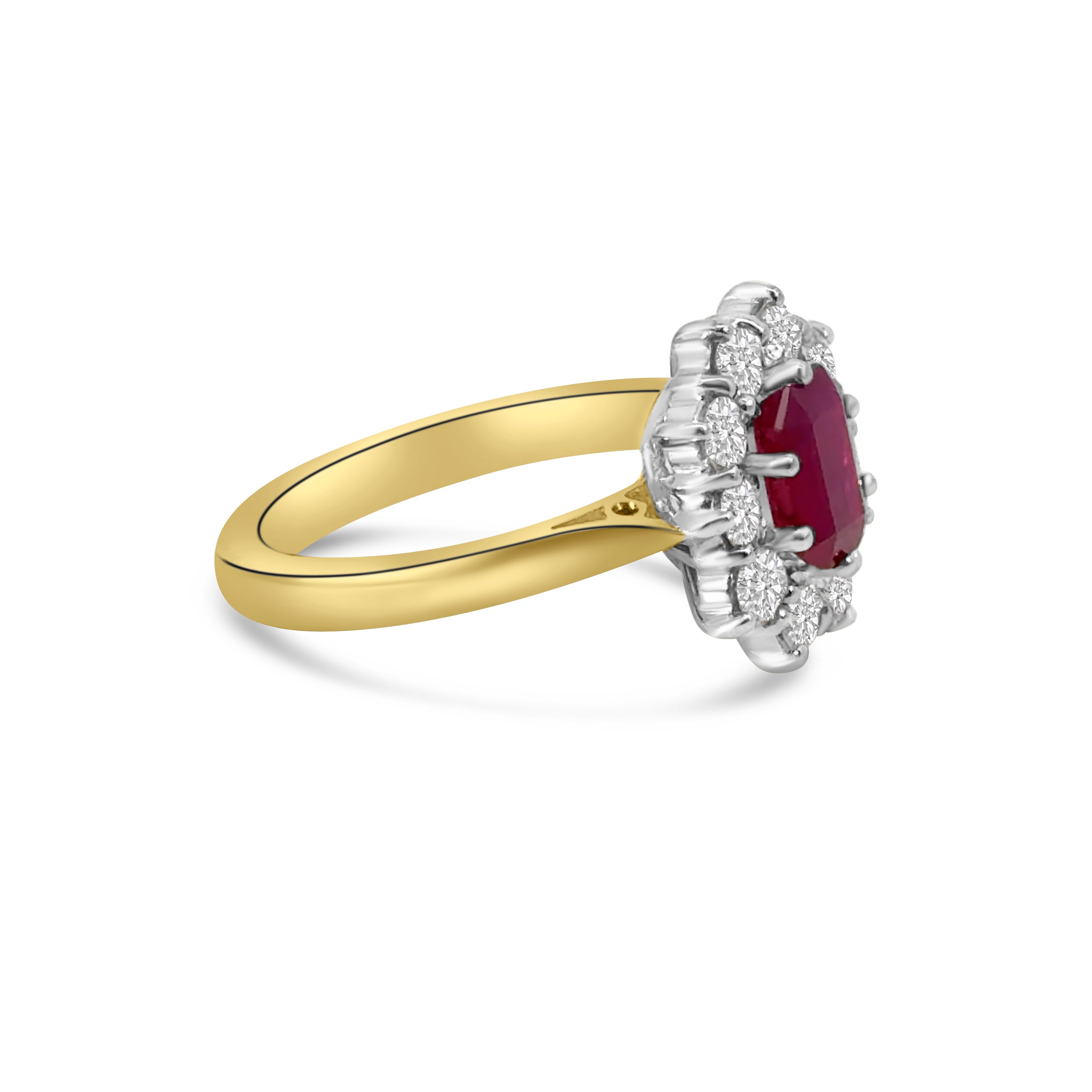 18kt Ruby and Diamond Cluster Dress Ring