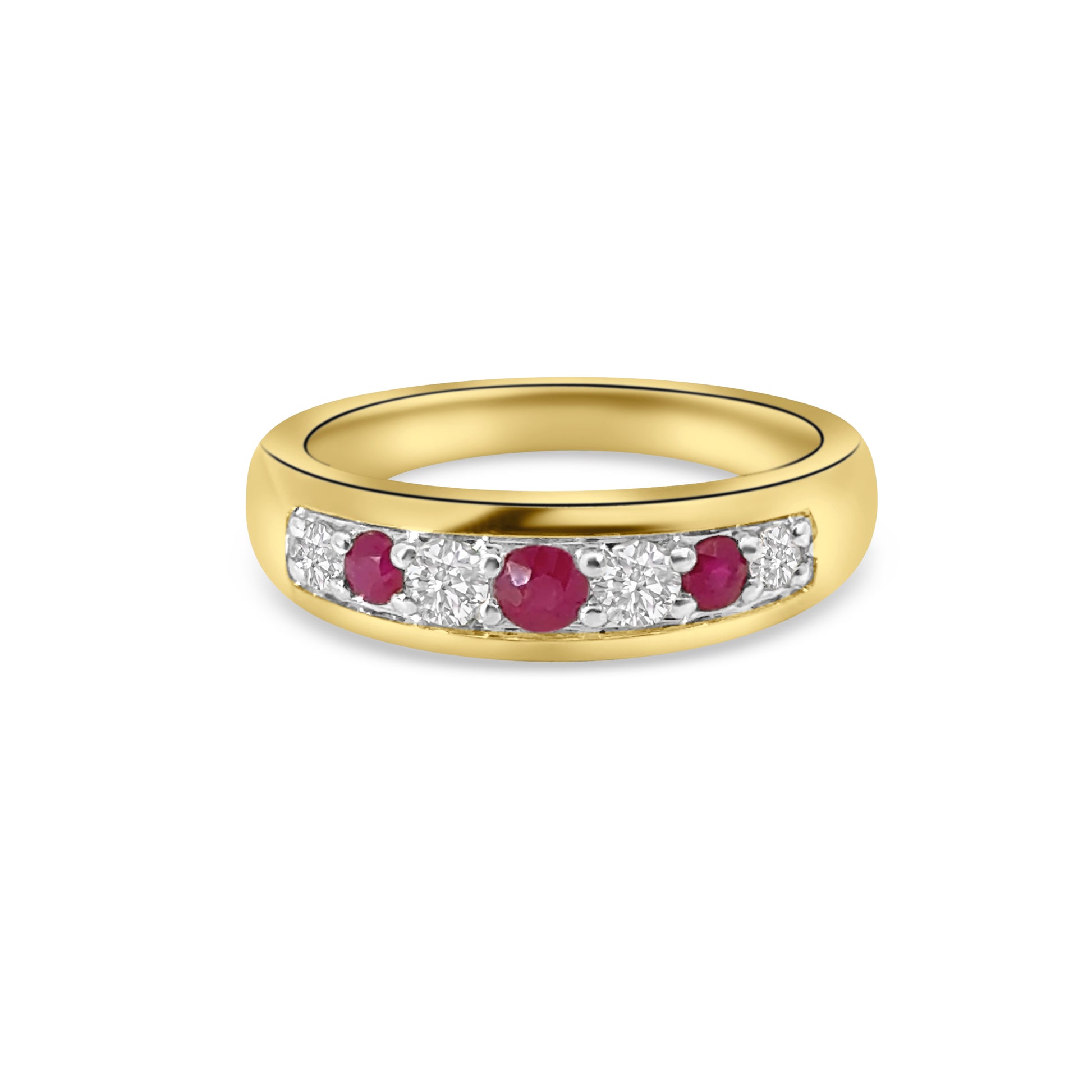 9kt Ruby and Diamond Graduated Dress Ring