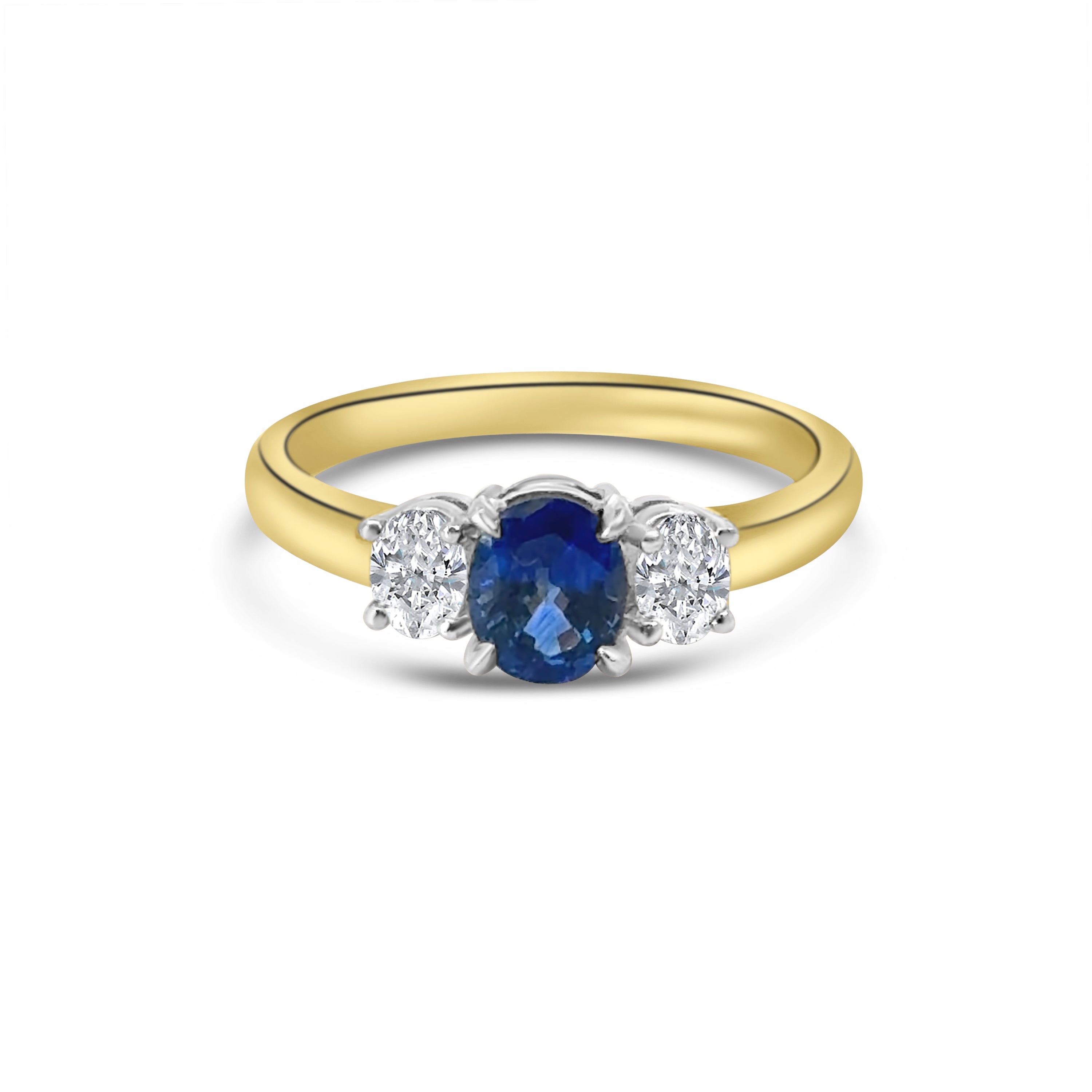 18kt Sapphire and Diamond Three Stone Dress Ring