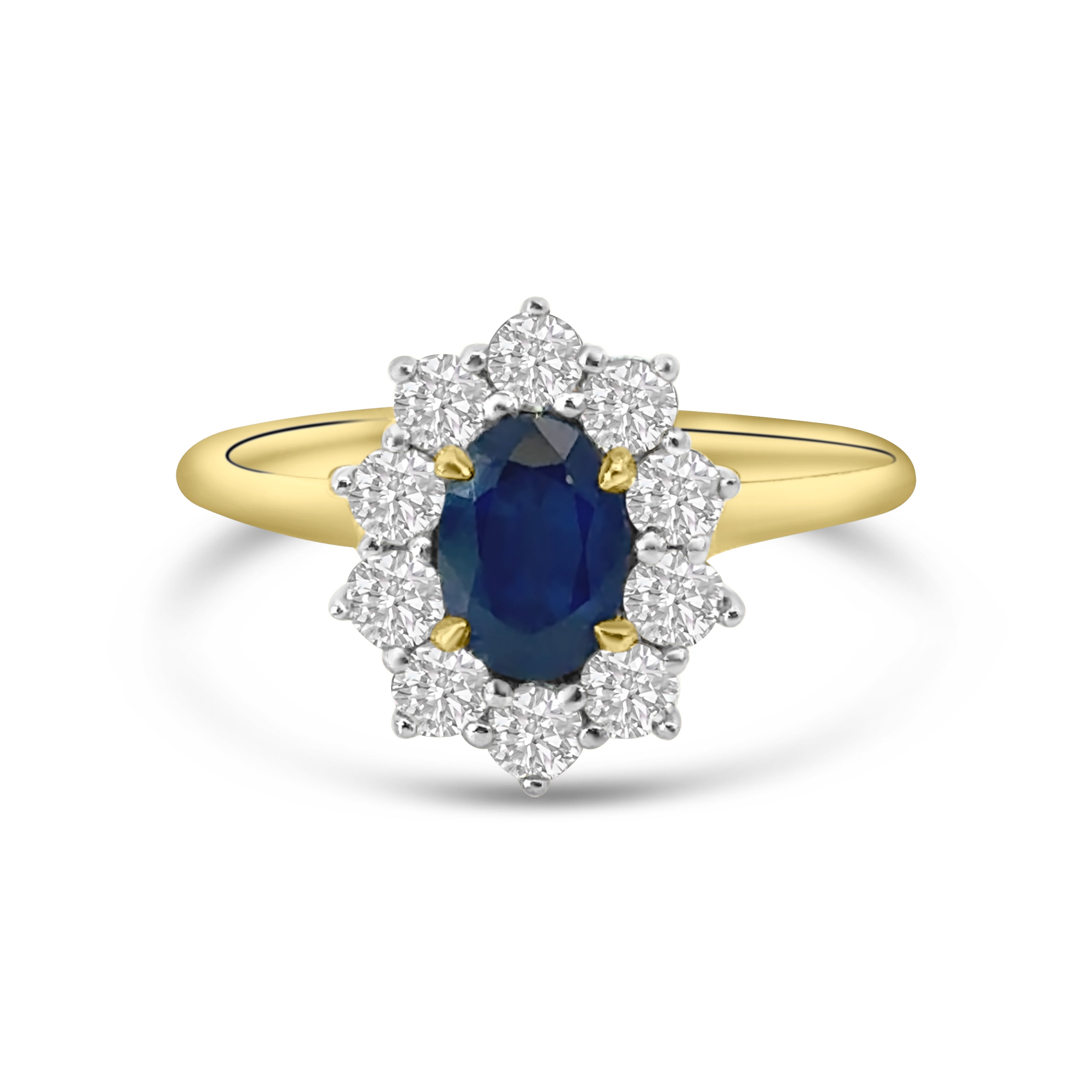 18kt Sapphire and Diamond Cluster Dress Ring