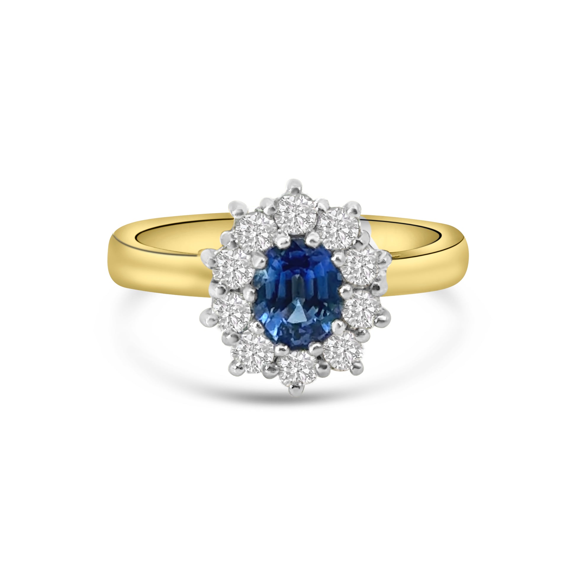 18kt Sapphire and Diamond Cluster Dress Ring