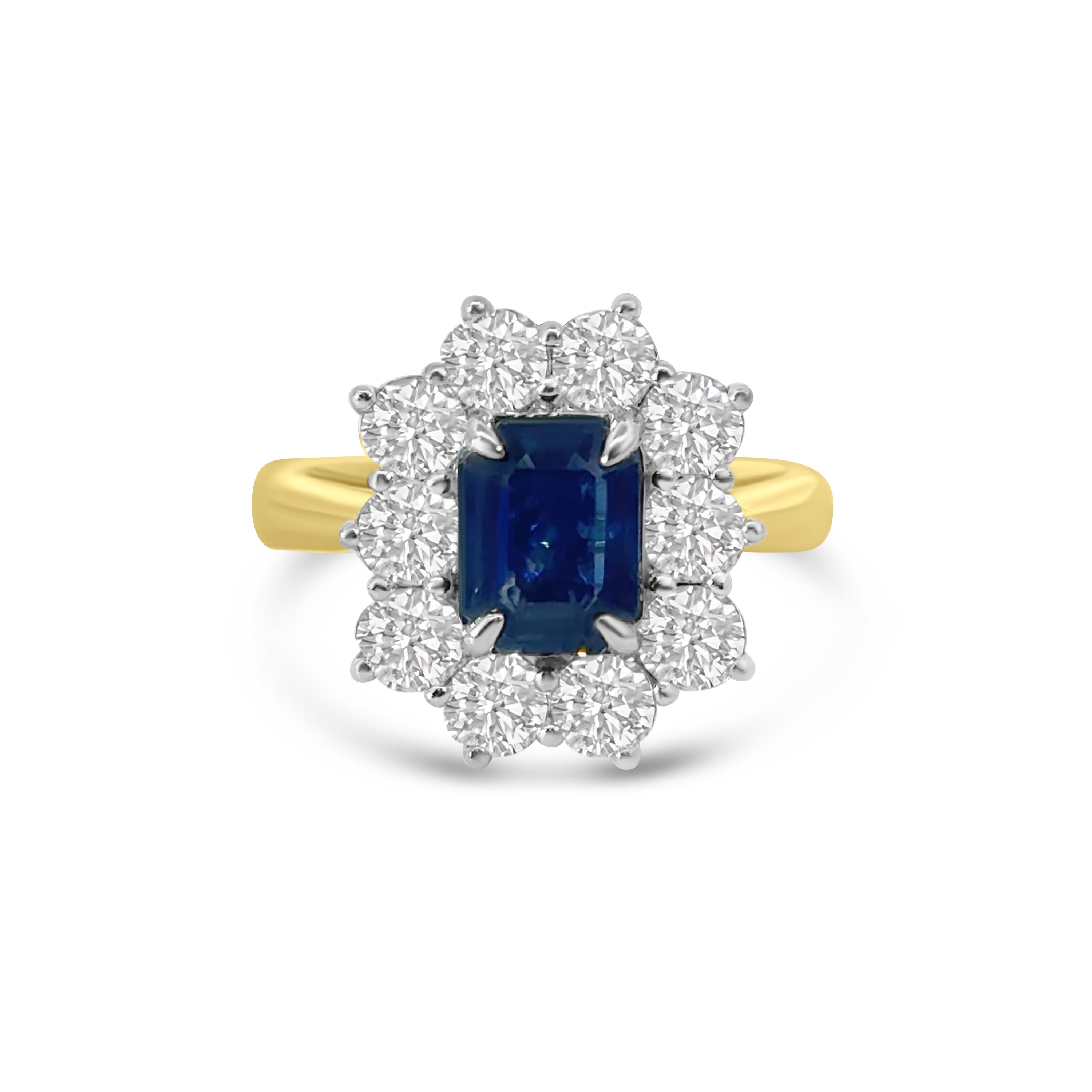 18kt Sapphire and Diamond Cluster Dress Ring