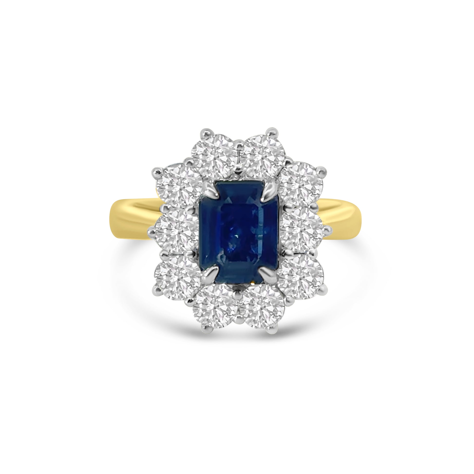 18kt Sapphire and Diamond Cluster Dress Ring