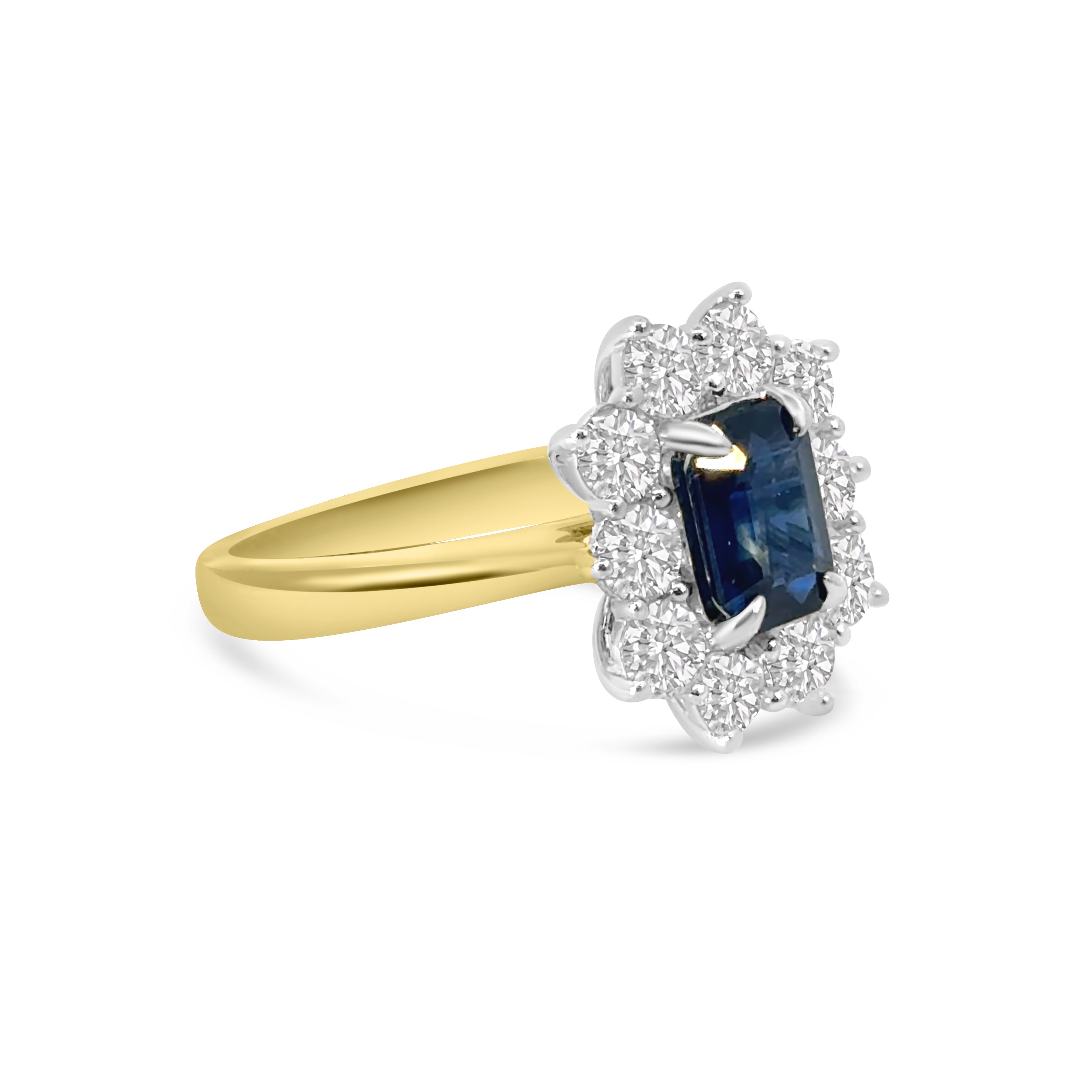 18kt Sapphire and Diamond Cluster Dress Ring