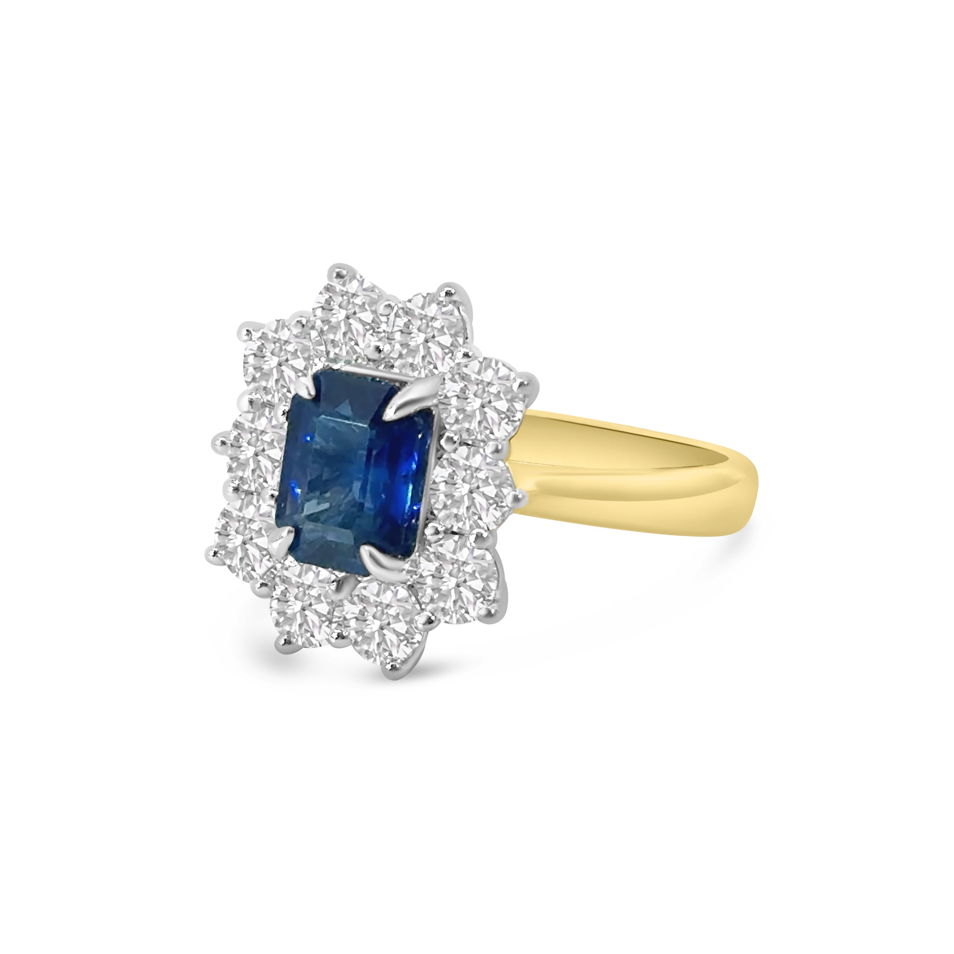 18kt Sapphire and Diamond Cluster Dress Ring