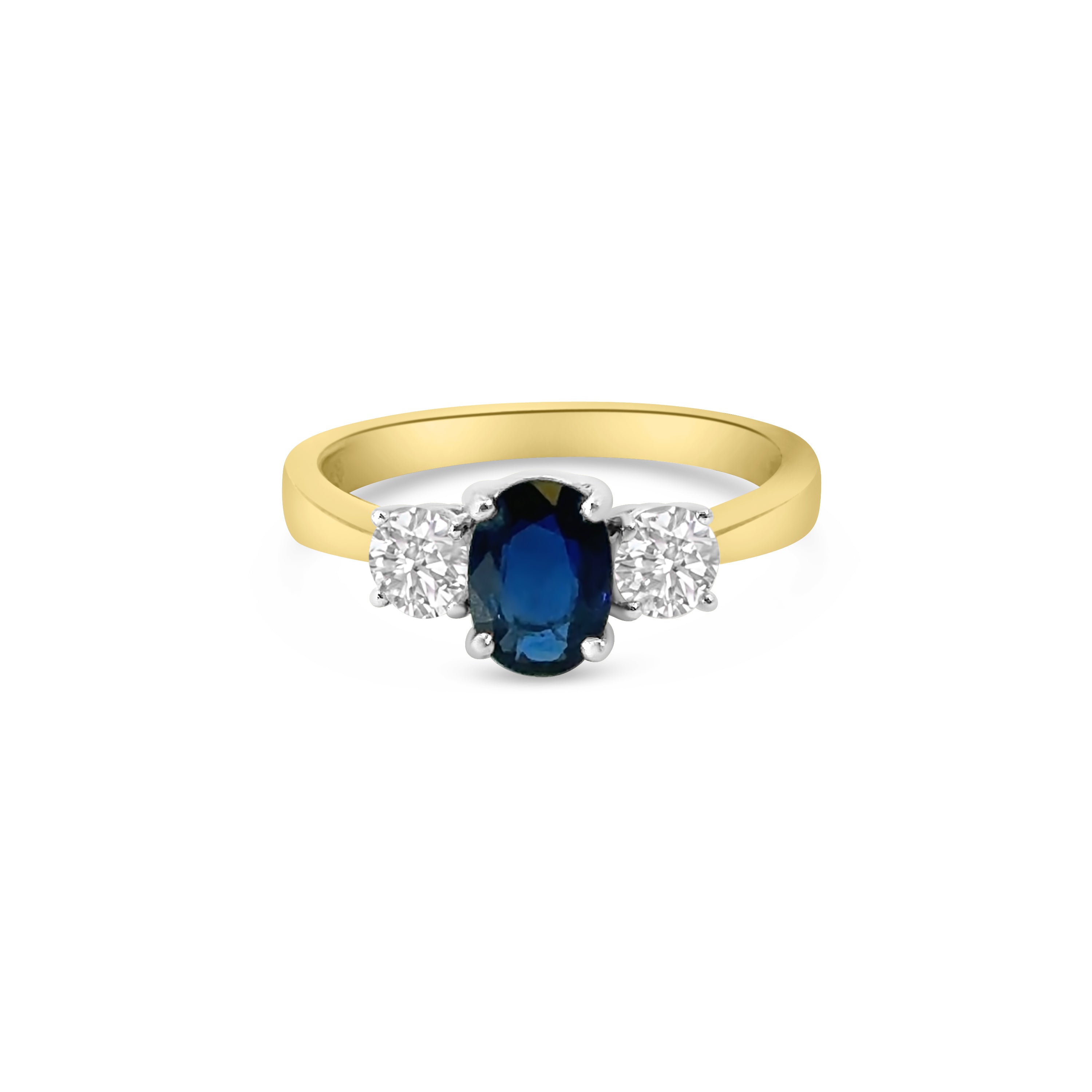 18kt Sapphire and Diamond Three Stone Dress Ring