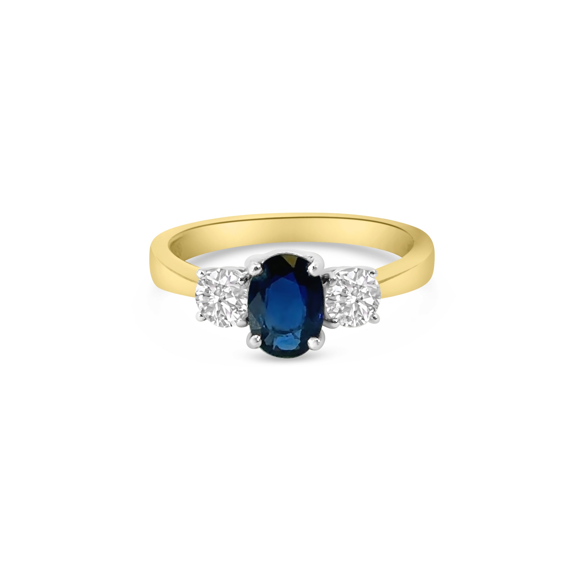 18kt Sapphire and Diamond Three Stone Dress Ring