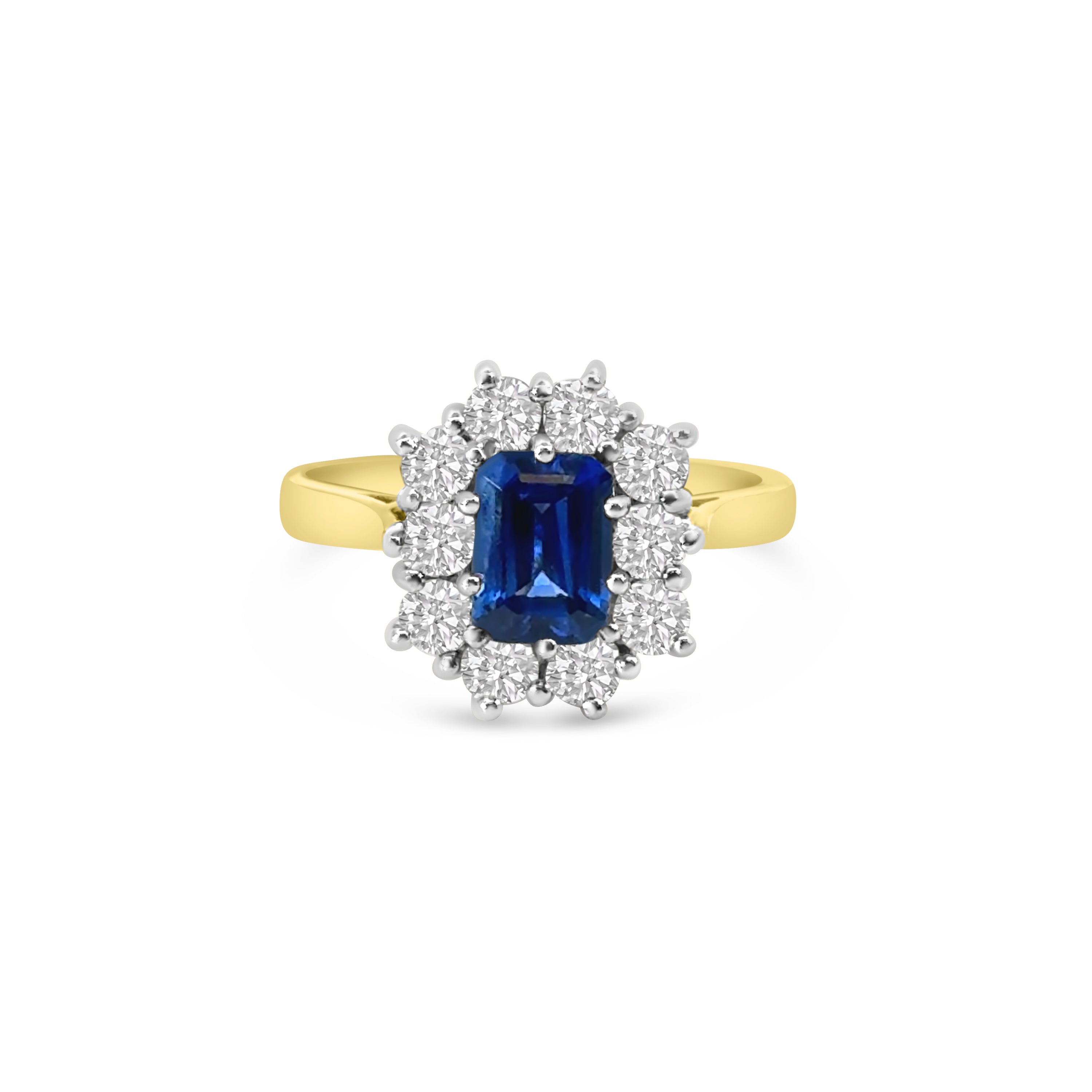 18kt Sapphire and Diamond Cluster Dress Ring