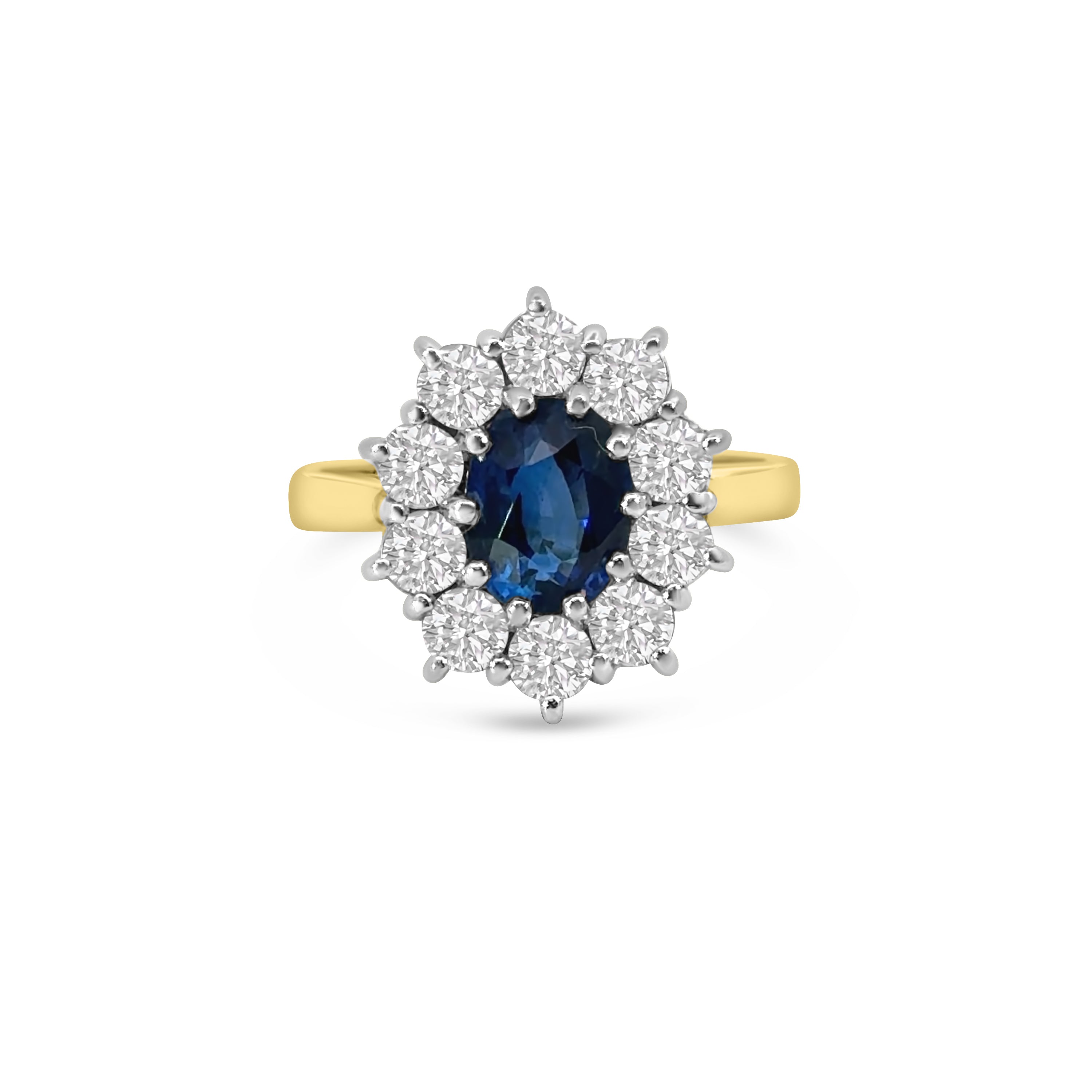 18kt Sapphire and Diamond Cluster Dress Ring