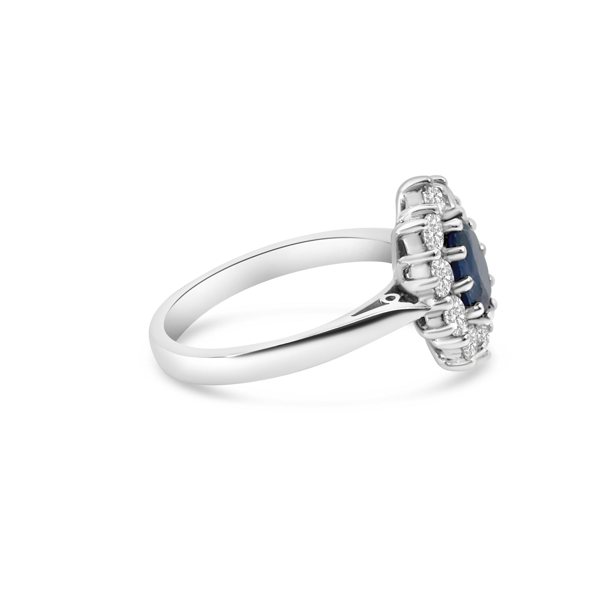 Platinum Sapphire and Diamond Cluster Dress Ring