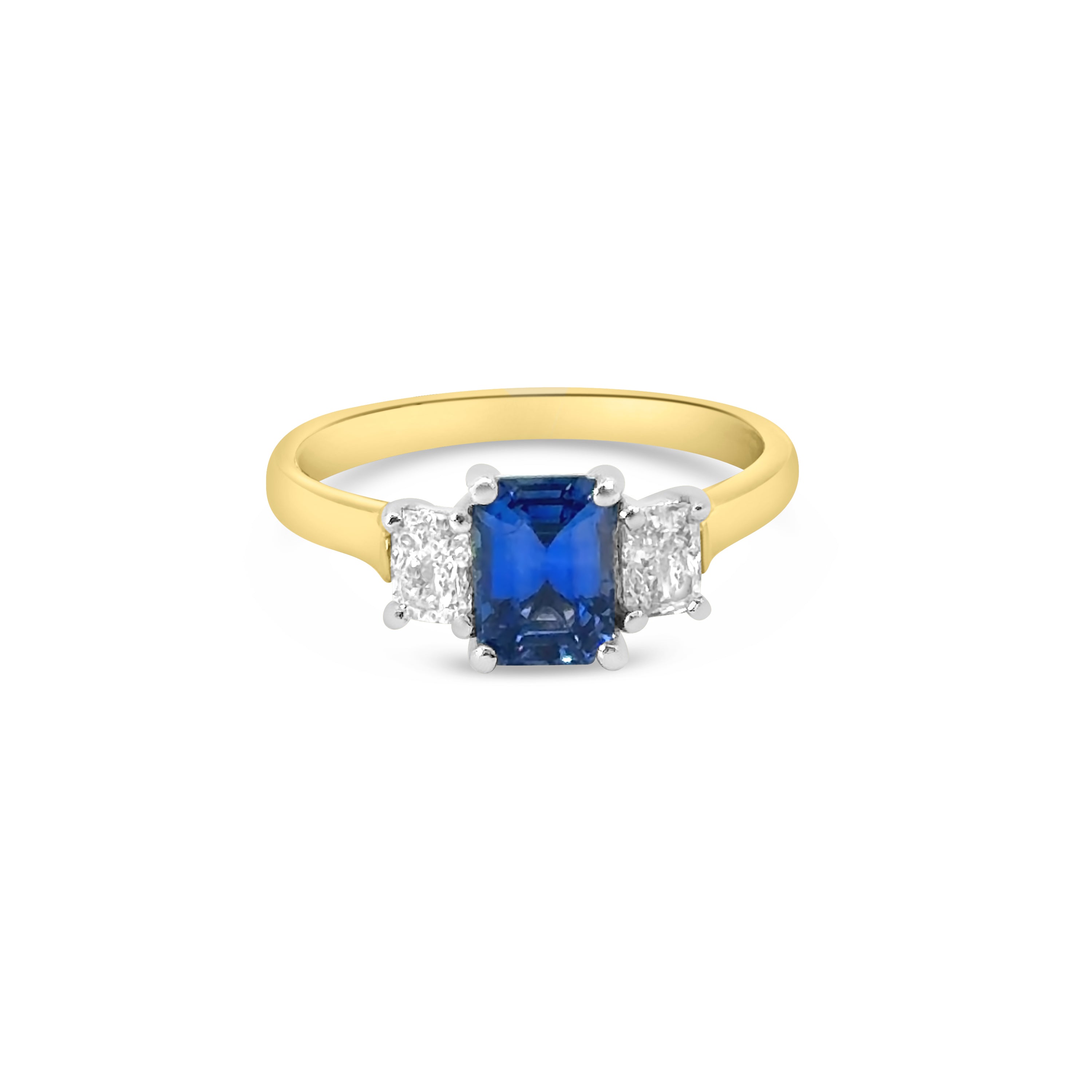 18kt Sapphire and Diamond Three Stone Dress Ring