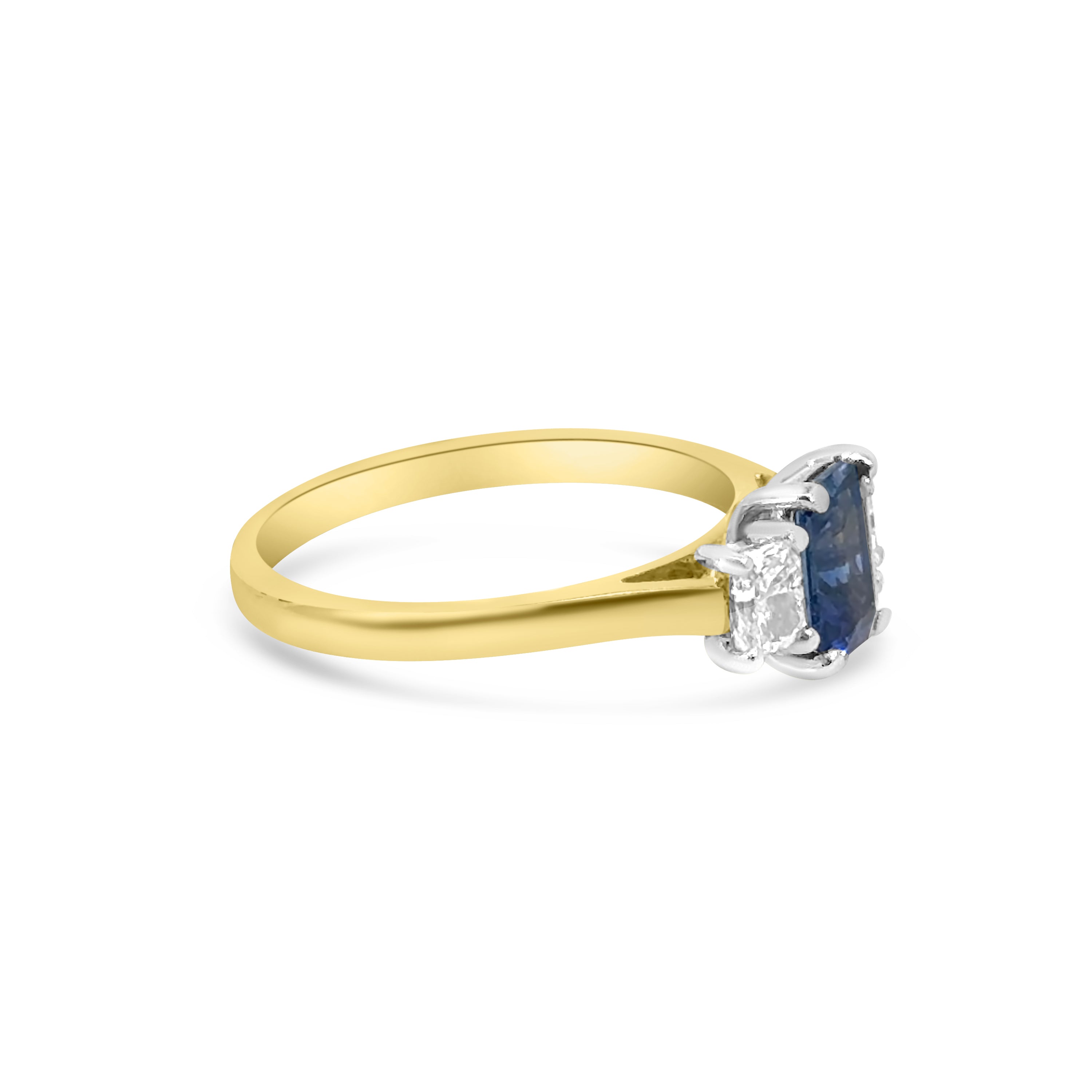 18kt Sapphire and Diamond Three Stone Dress Ring