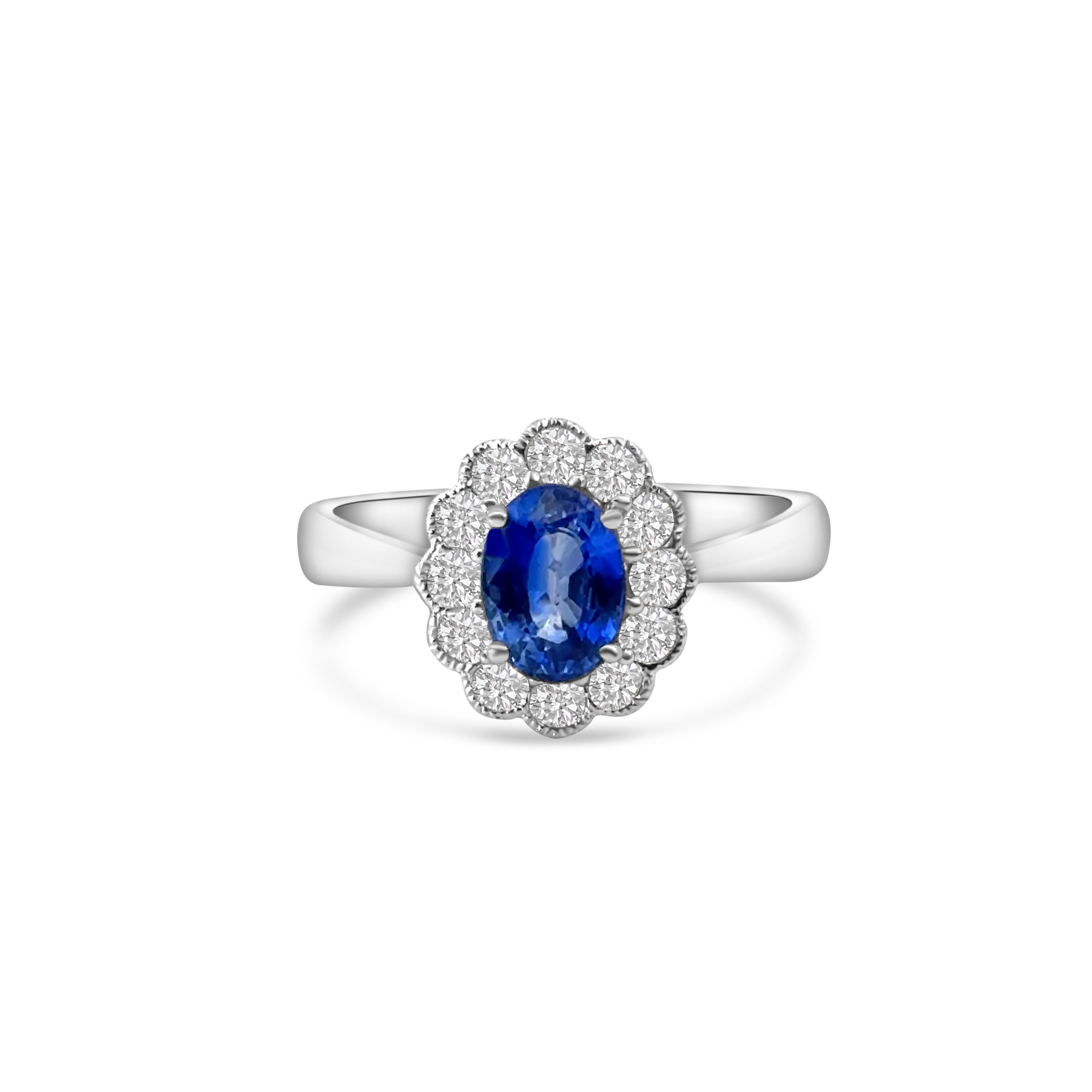 18kt Sapphire and Diamond Flower Dress Ring