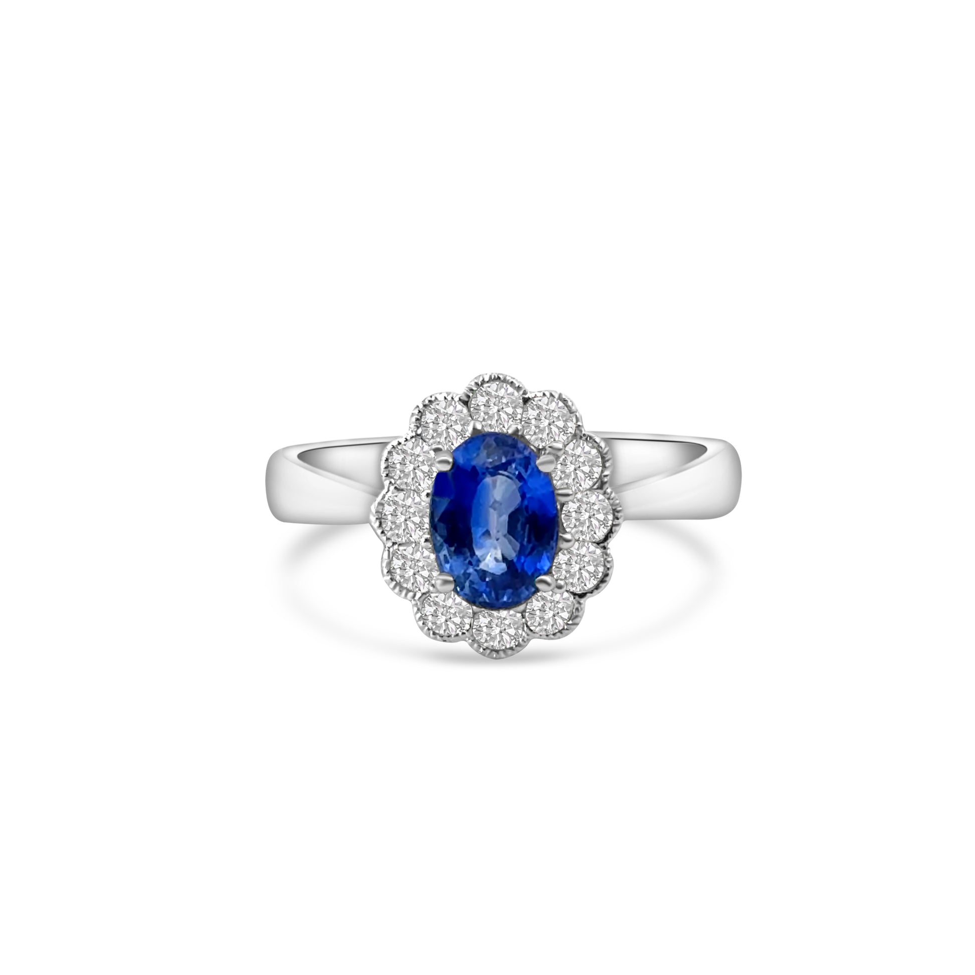 18kt Sapphire and Diamond Flower Dress Ring