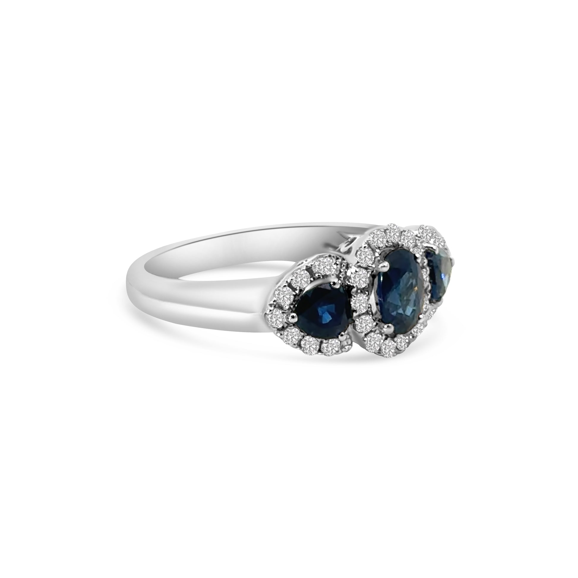 18kt Sapphire and Diamond Oval and Pear Cluster Dress Ring
