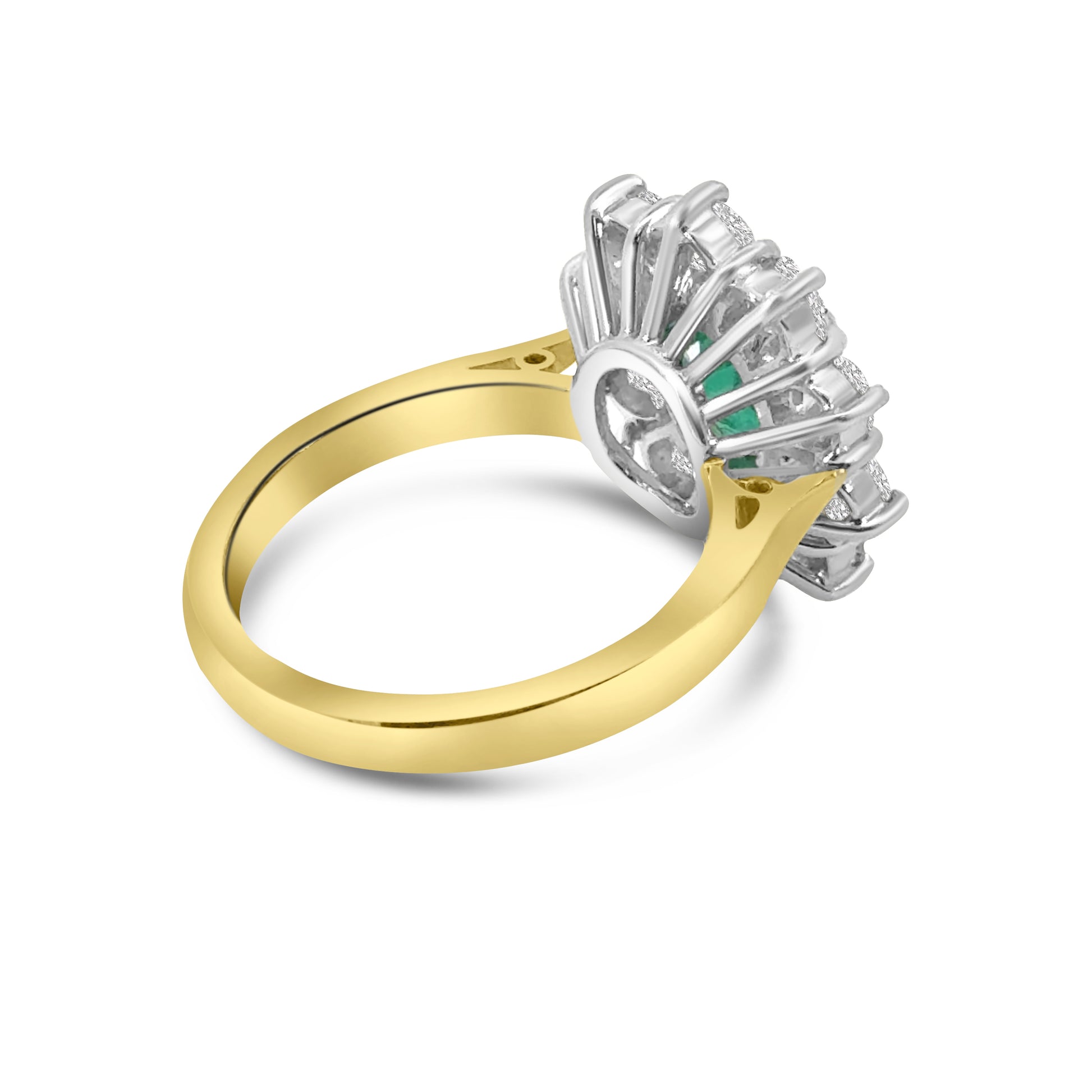 18kt Emerald and Diamond Cluster Dress Ring