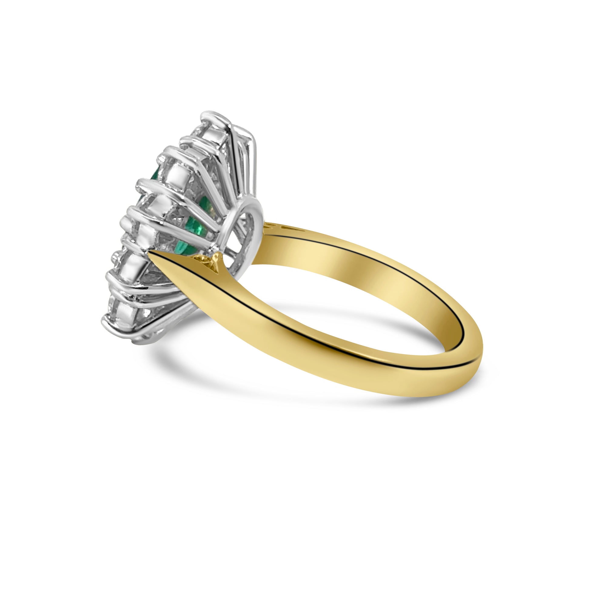 18kt Emerald and Diamond Cluster Dress Ring