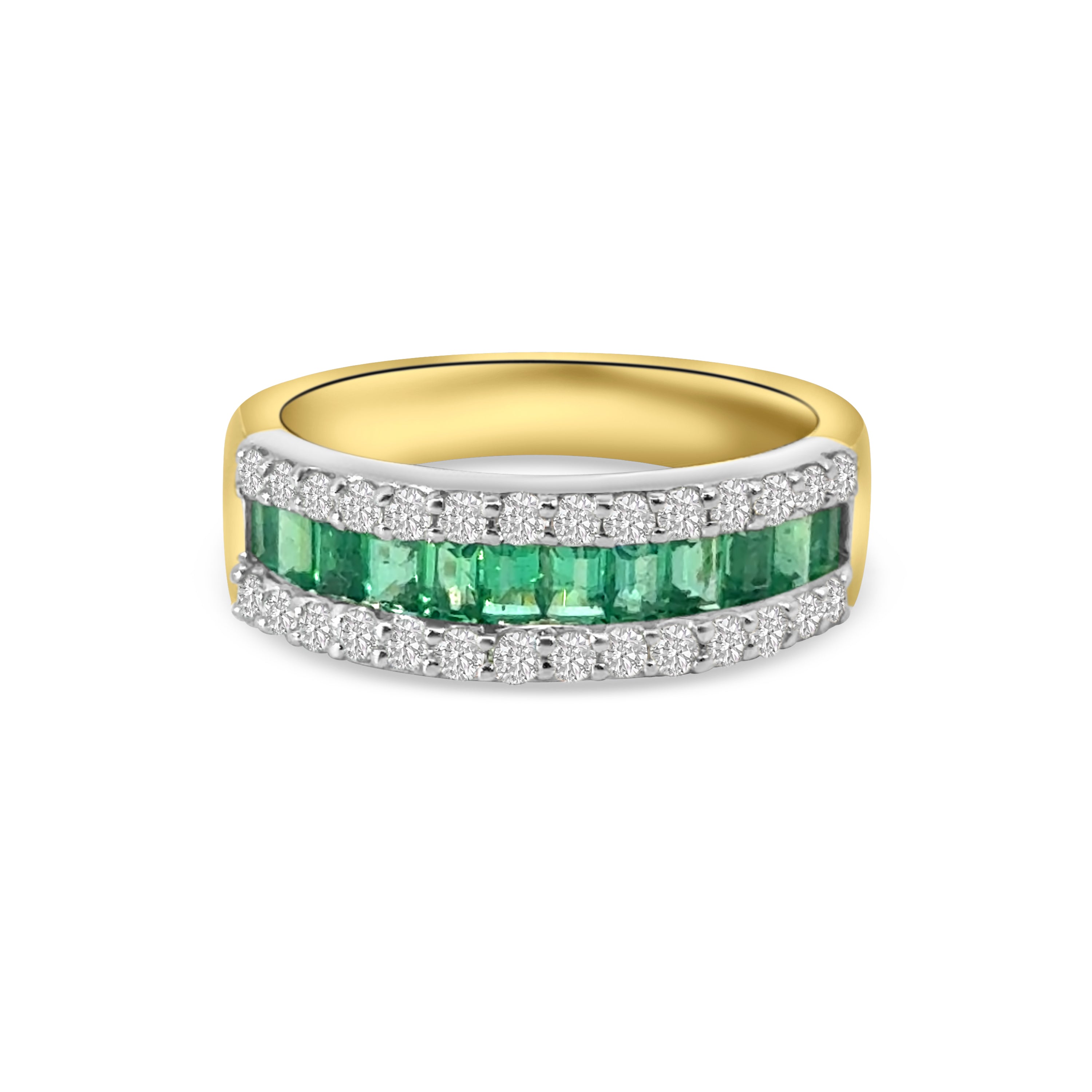 18kt Emerald and Diamond Dress Band