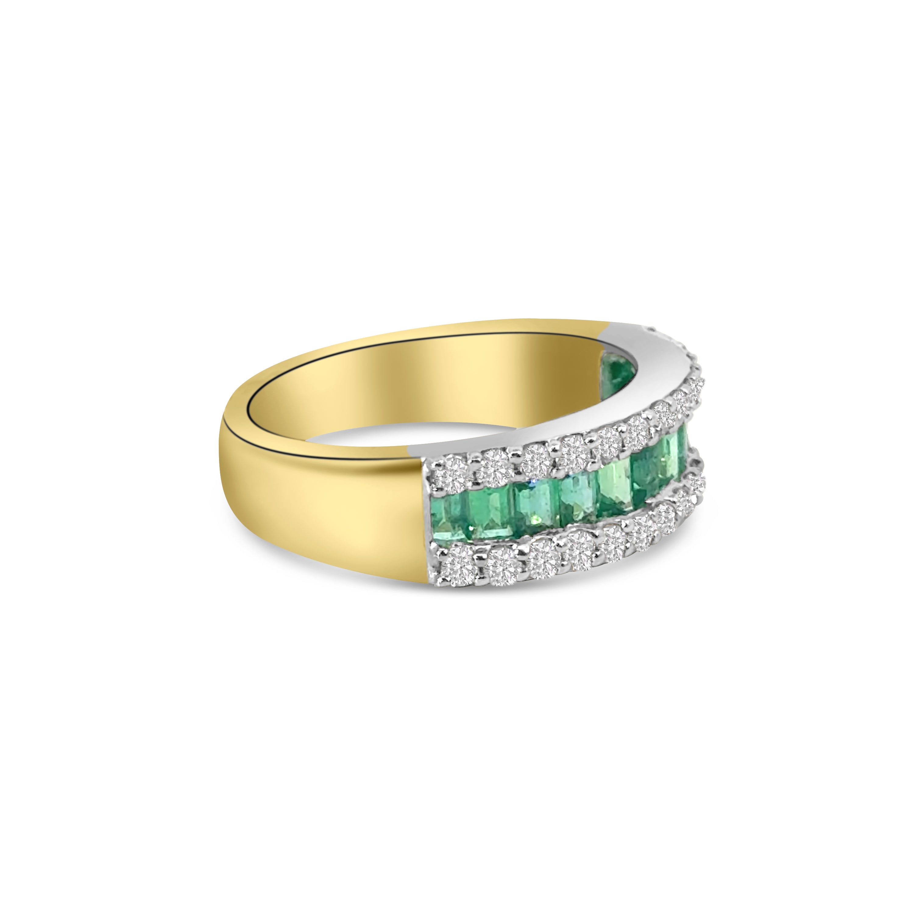 18kt Emerald and Diamond Dress Band