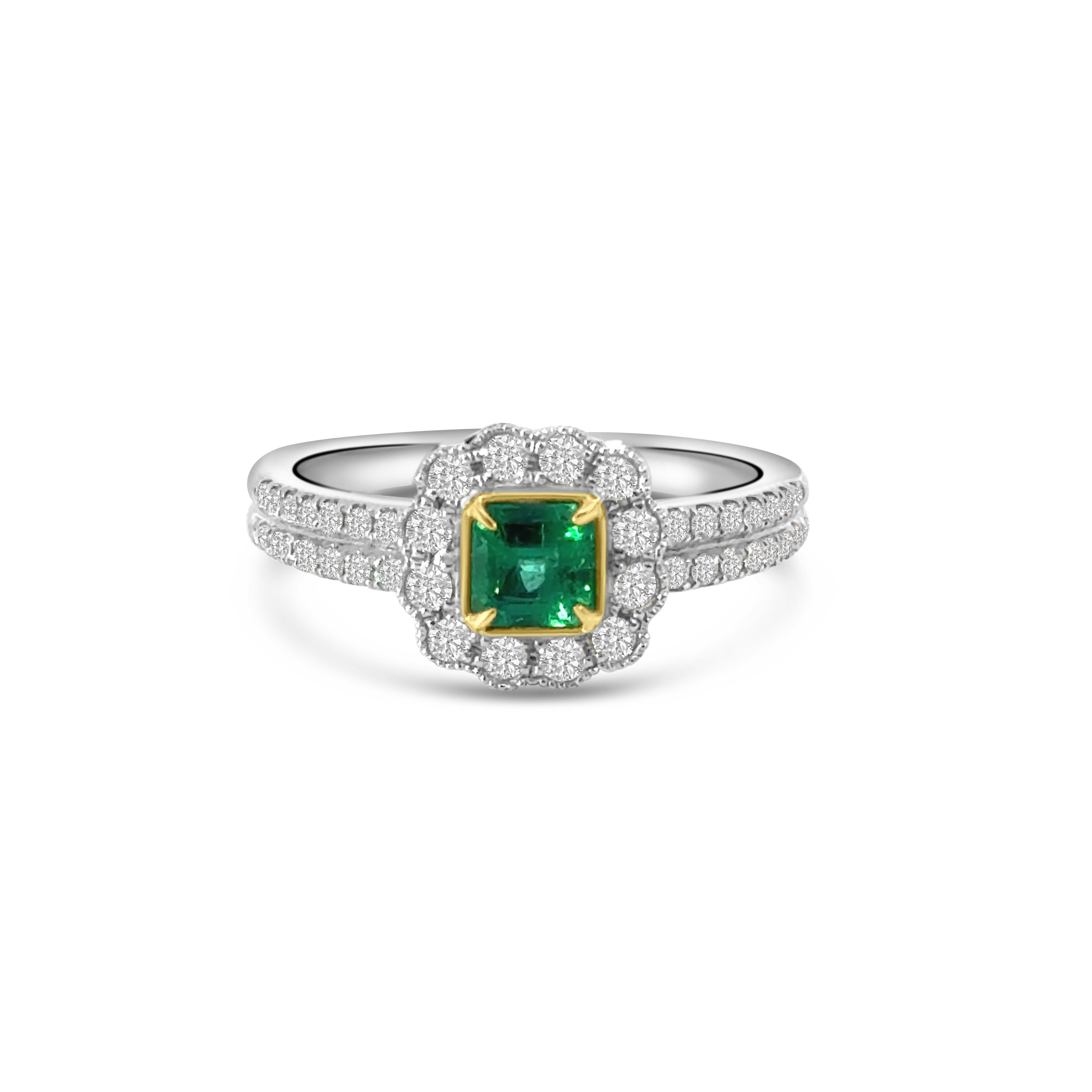 18kt Emerald and Diamond Dress Ring