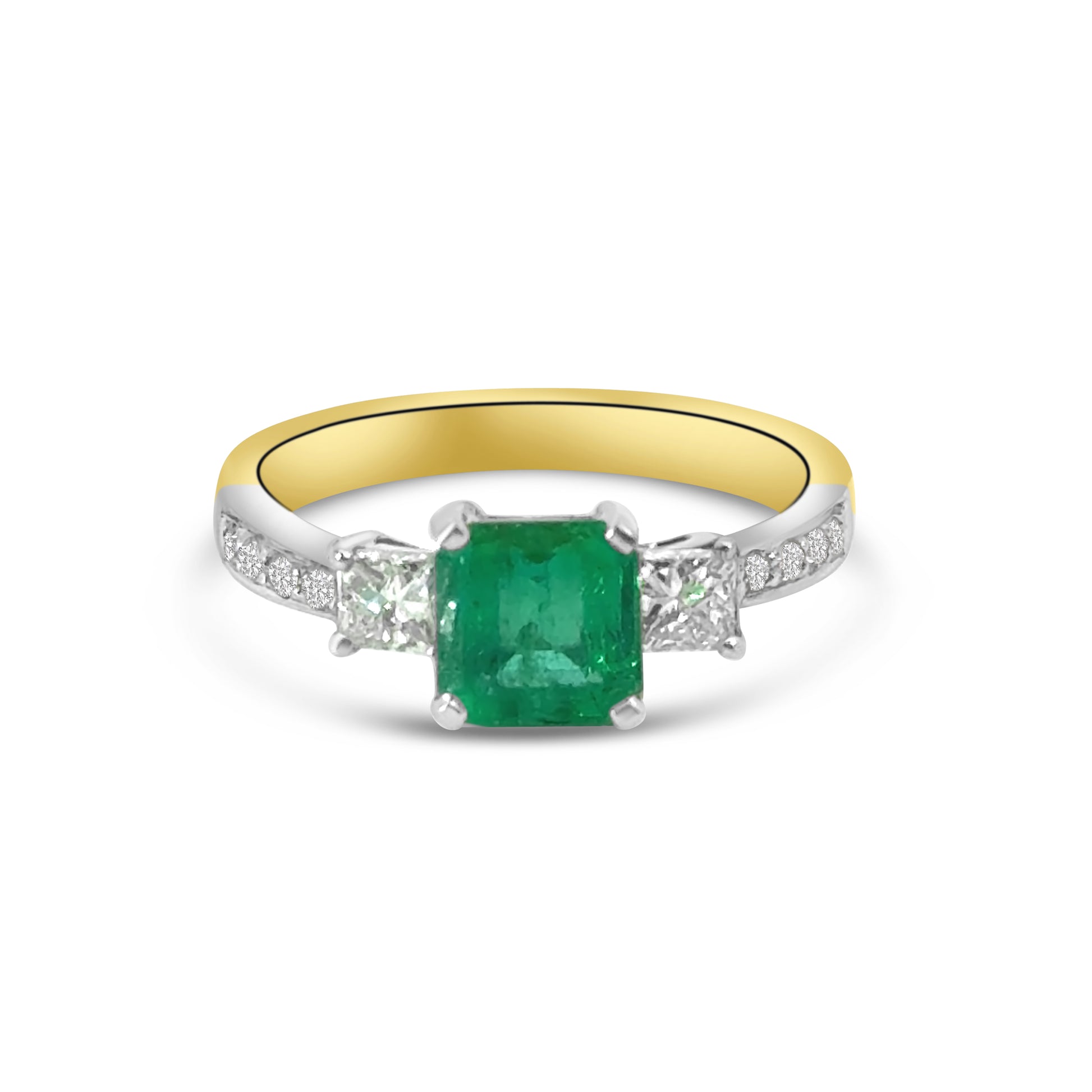 18kt Emerald and Diamond Dress Ring
