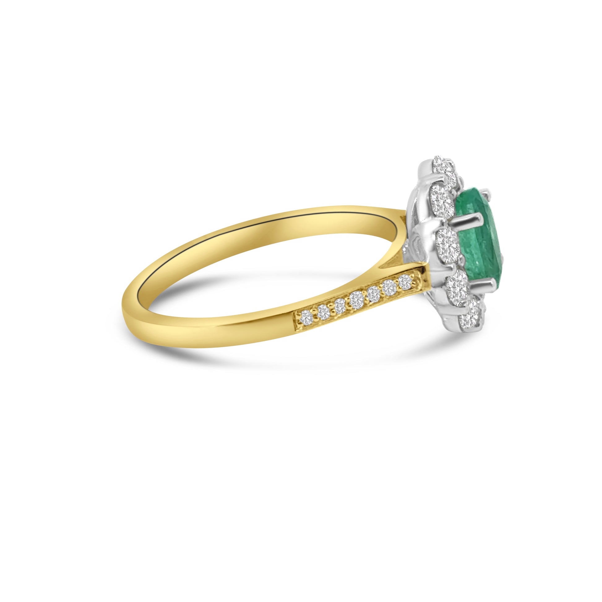 18kt Emerald and Diamond Cluster Dress Ring