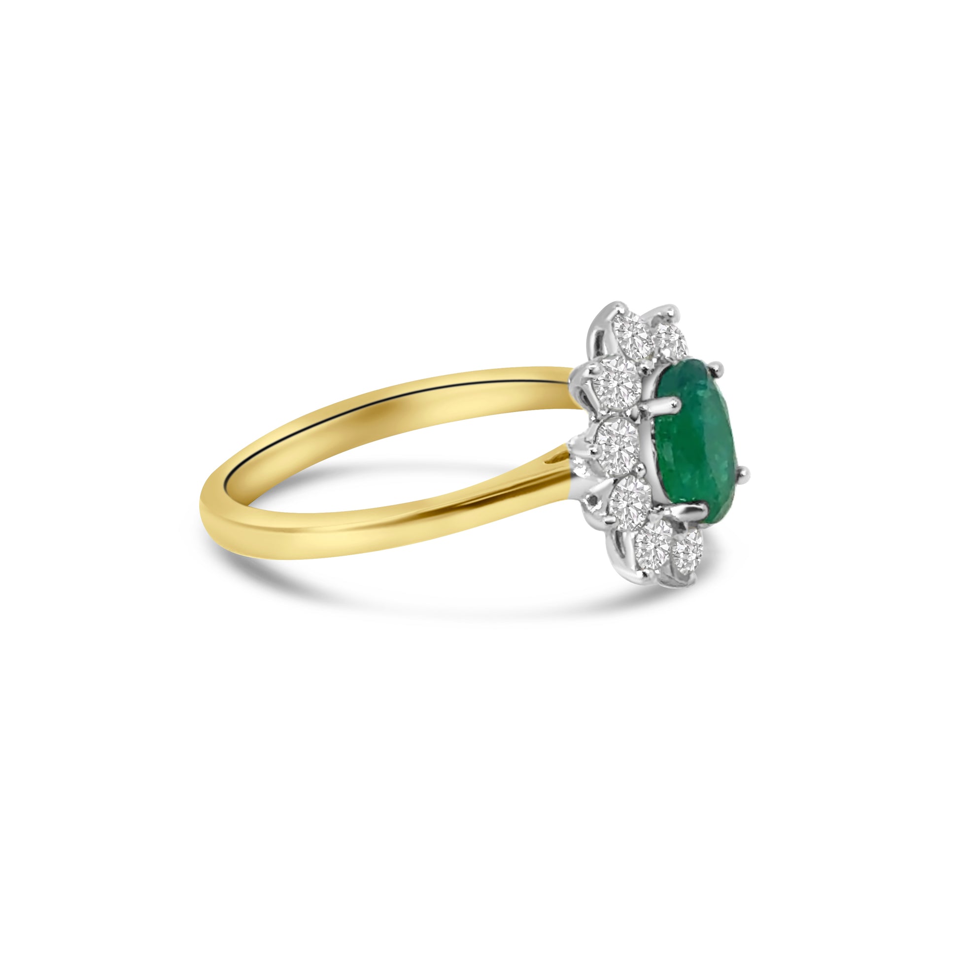 18kt Emerald and Diamond Cluster Dress Ring