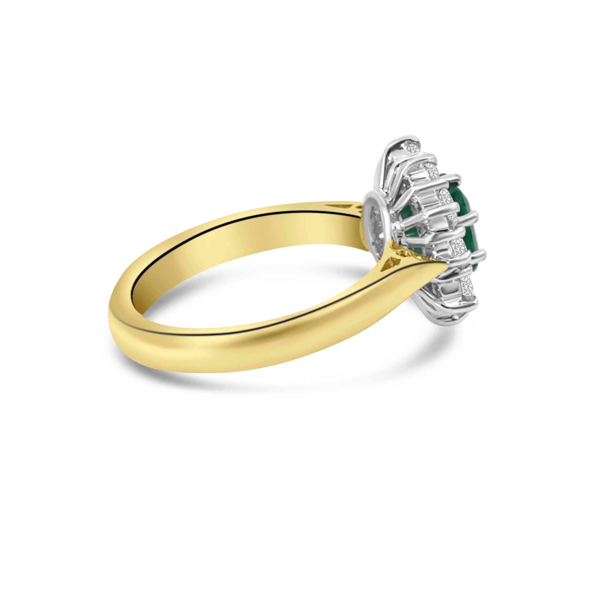 18kt Emerald and Diamond Cluster Dress Ring