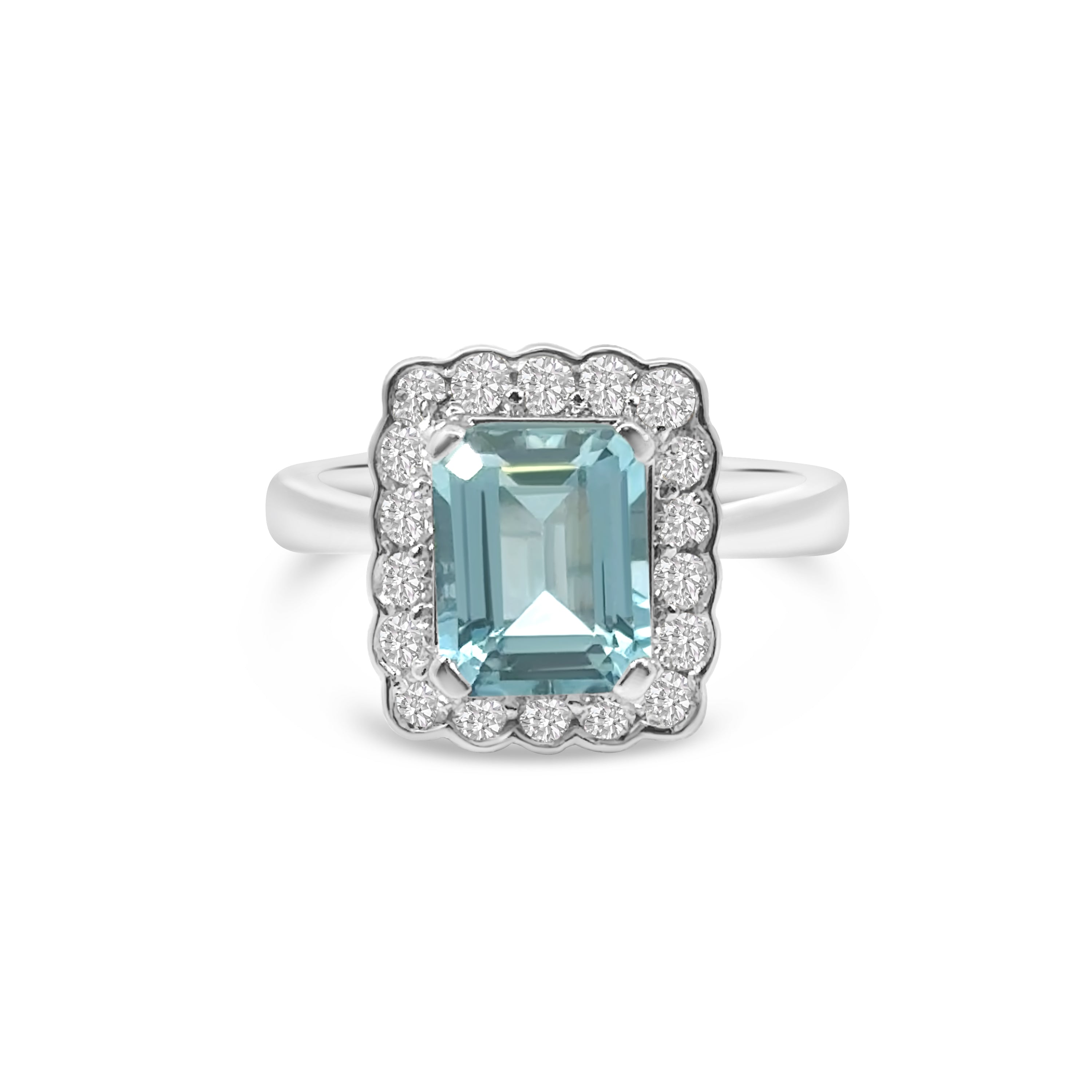 14kt Aquamarine and Diamond Dress Ring