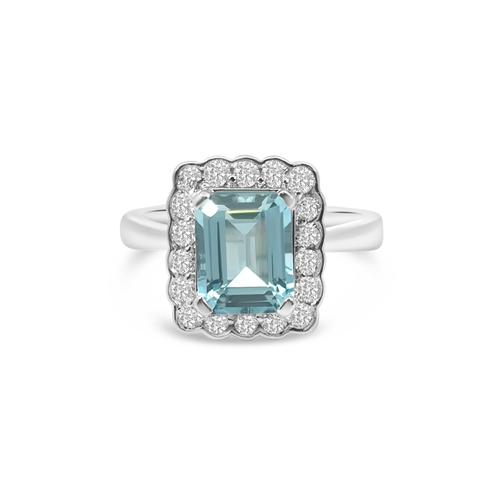 14kt Aquamarine and Diamond Dress Ring
