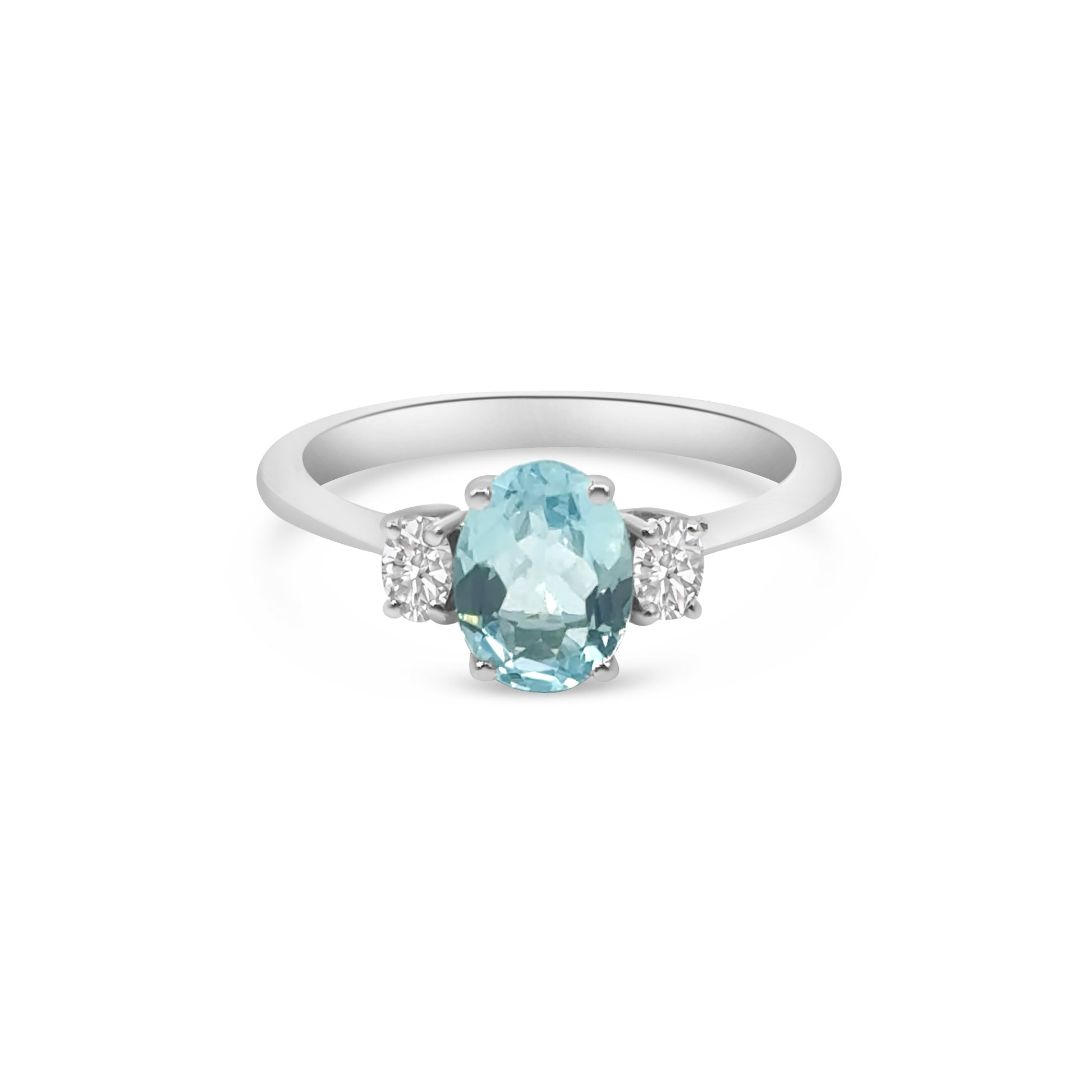 9kt Aquamarine and Diamond Dress Ring