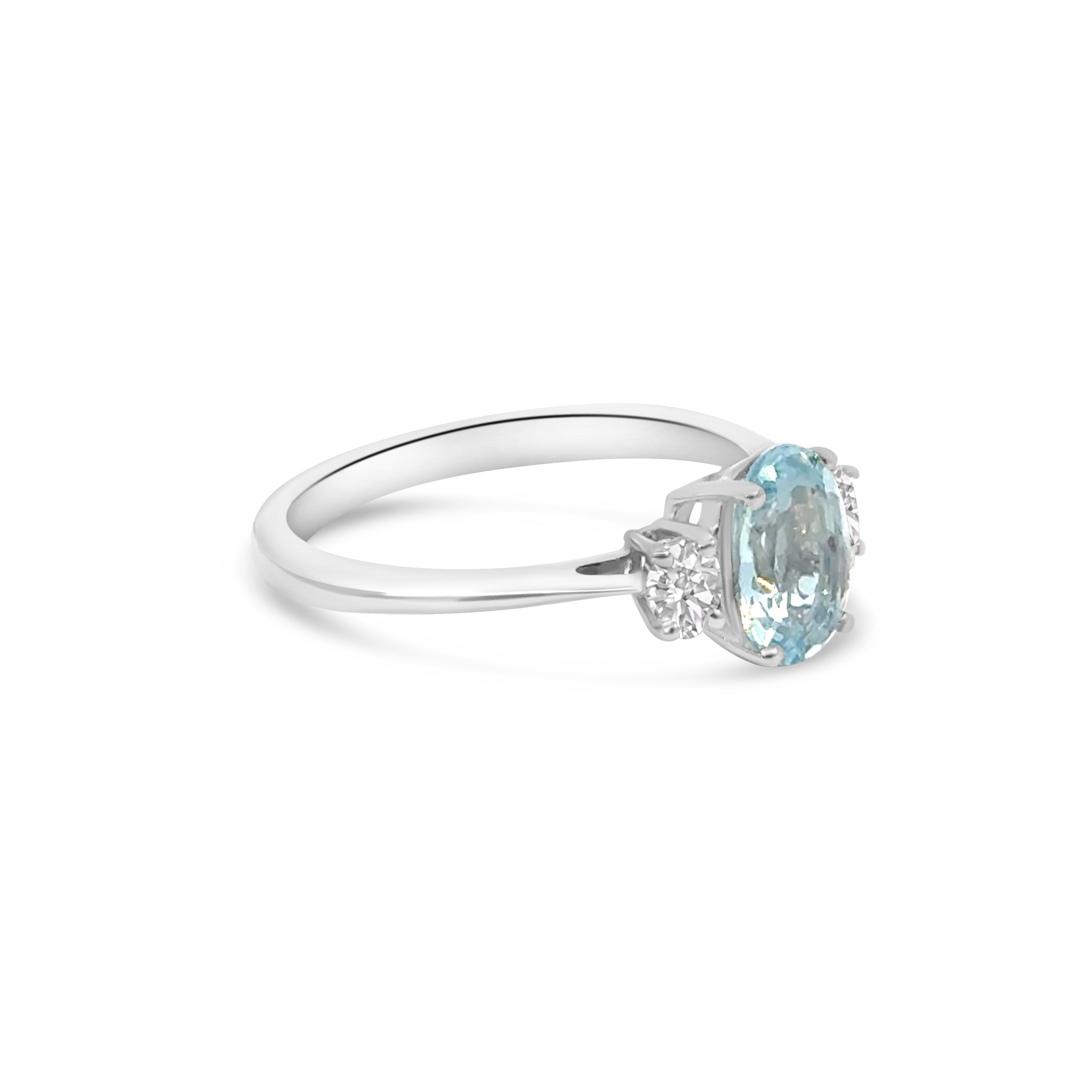 9kt Aquamarine and Diamond Dress Ring