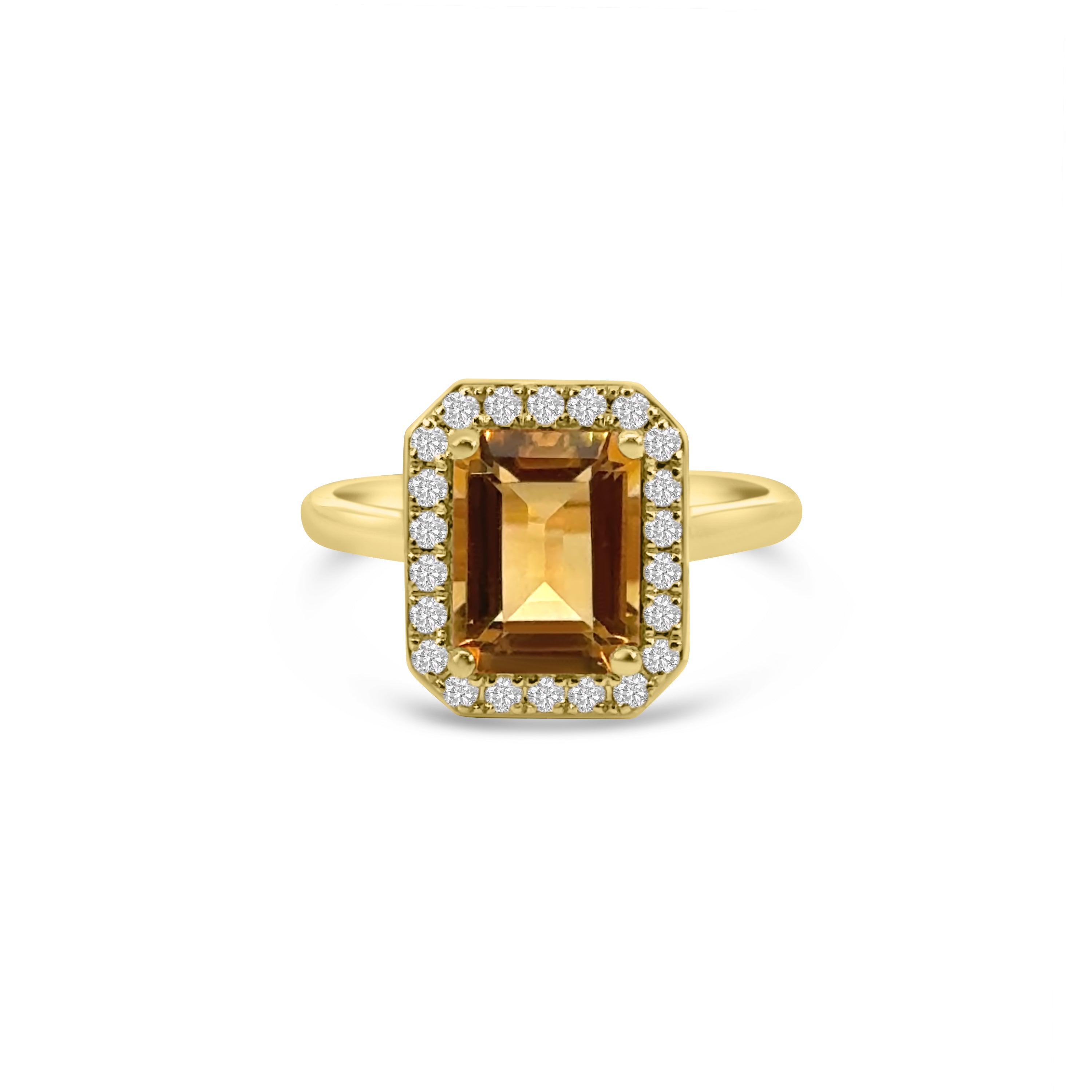 9kt Citrine and Diamond Dress Ring